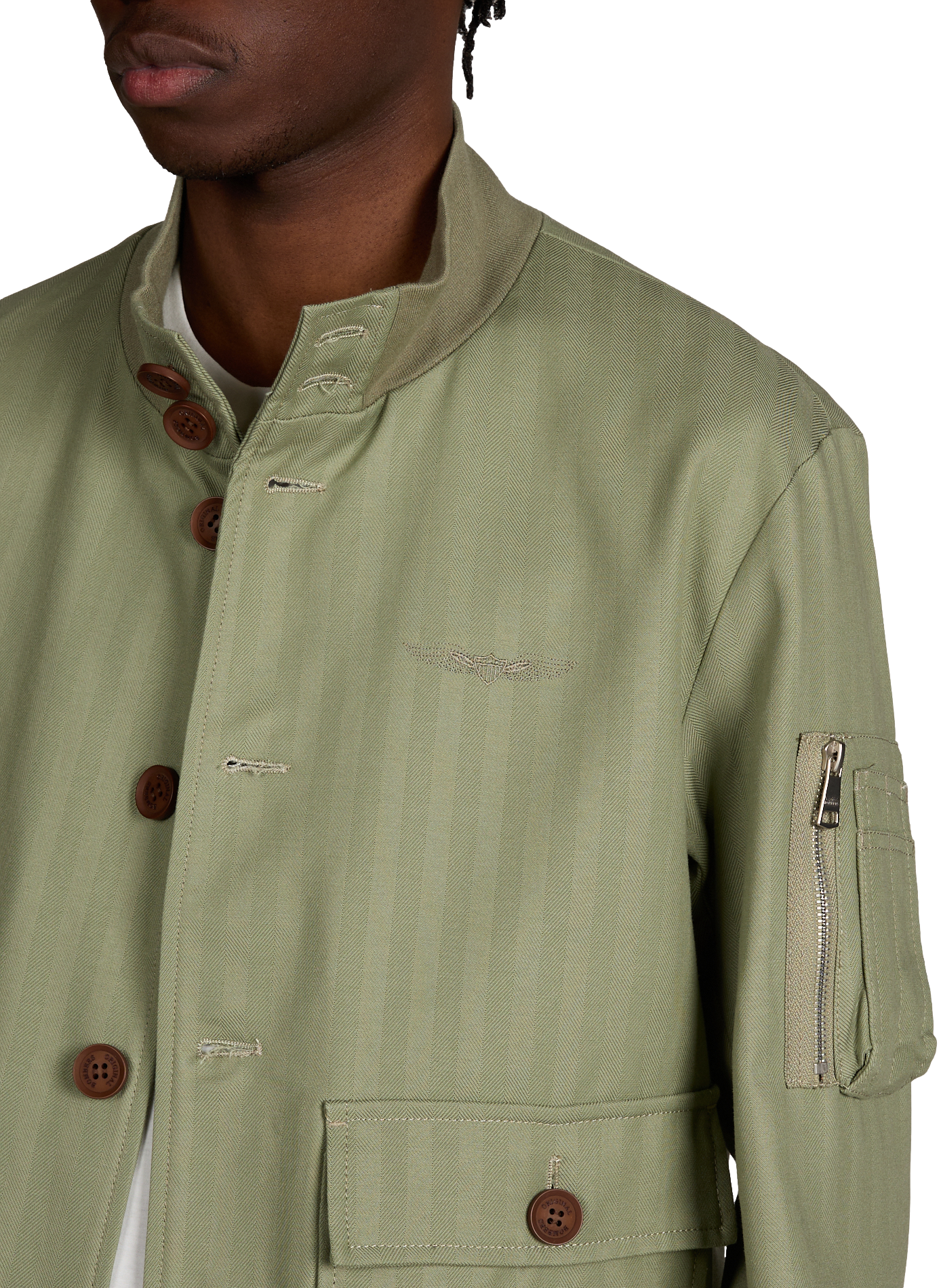 Buttoned collar bombers BOMBERS ORIGINAL Khaki