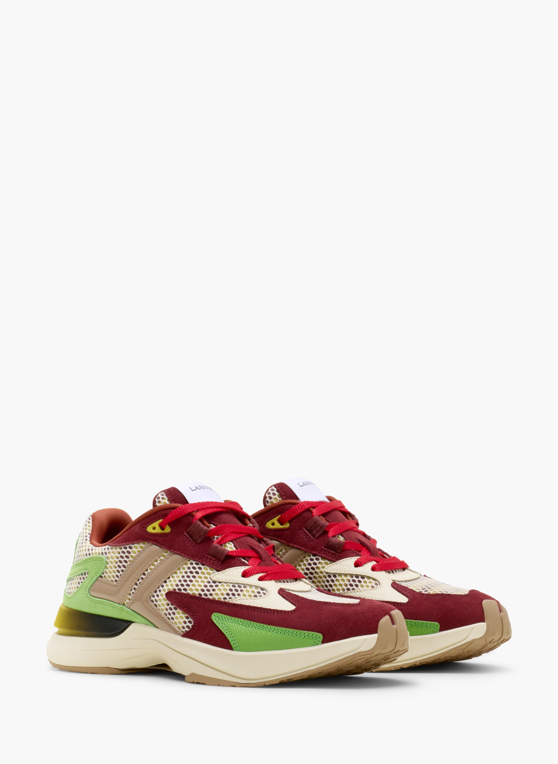 Sneakers jla en mesh et cuir métallisé LANVIN Rouge