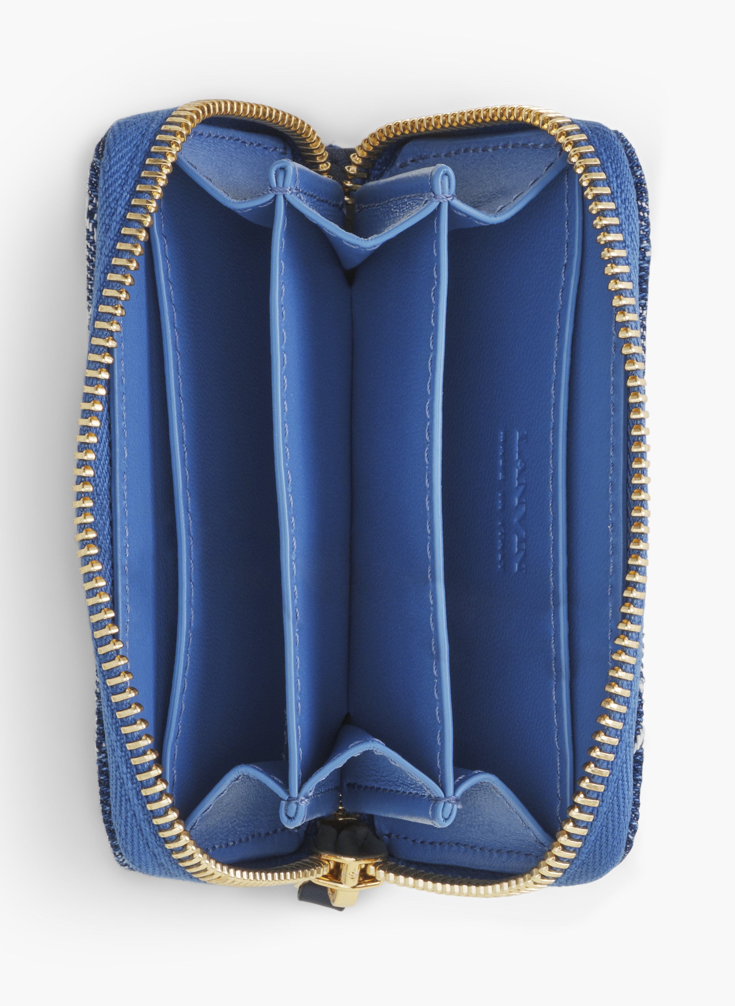Porte-carte lunar year zippé en denim LANVIN Bleu