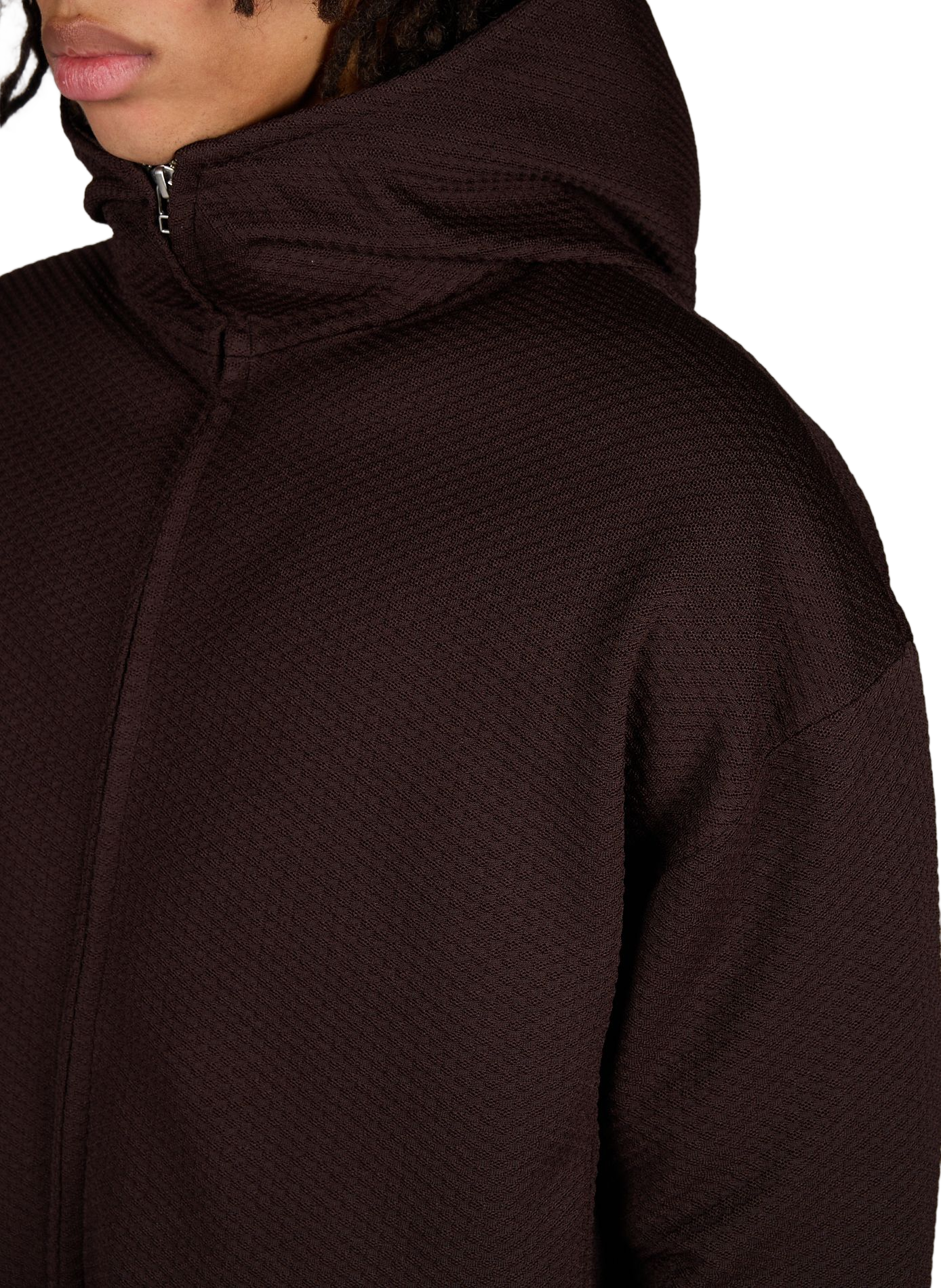 Puffer Bud Jacquard Hooded Jacket OMAR AFRIDI Red