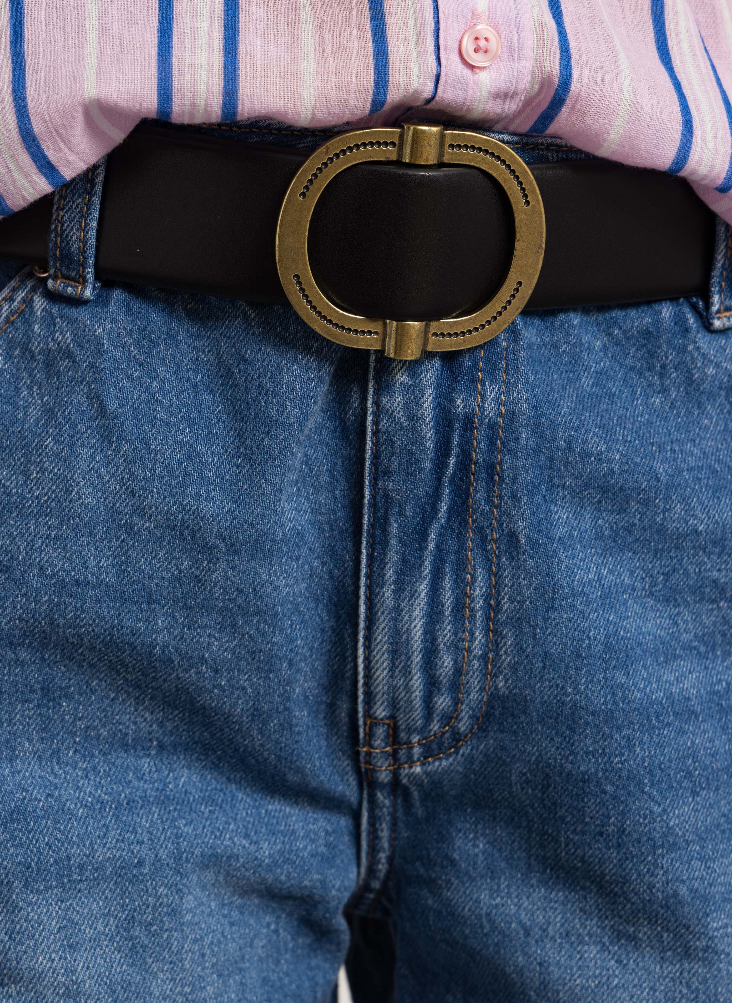 Ceinture en cuir elise MAISON 123 Noir