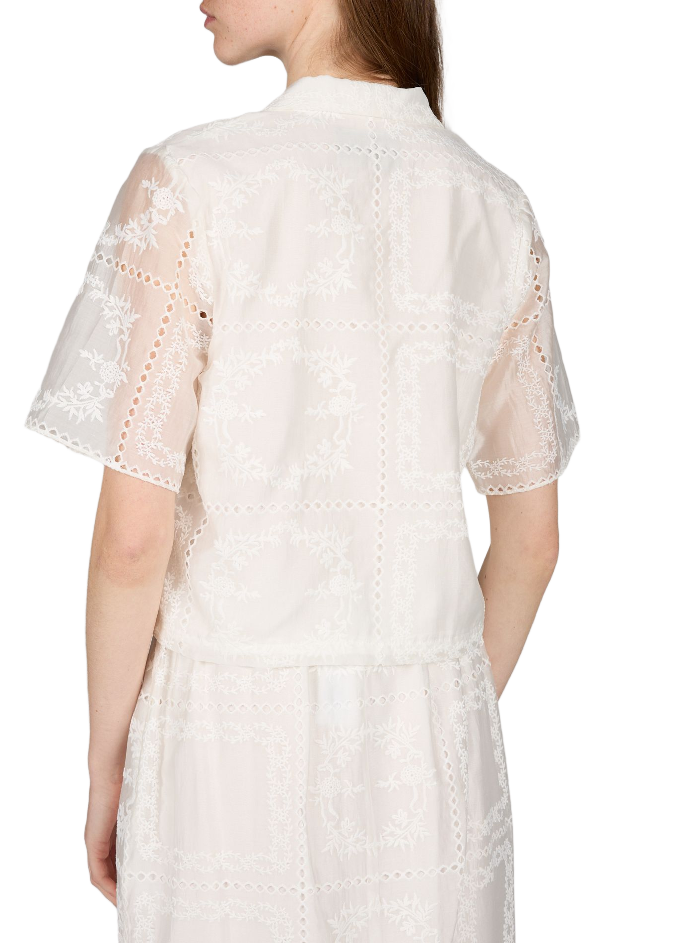 Oversized geborduurde blouse Cinia BERENICE Beige