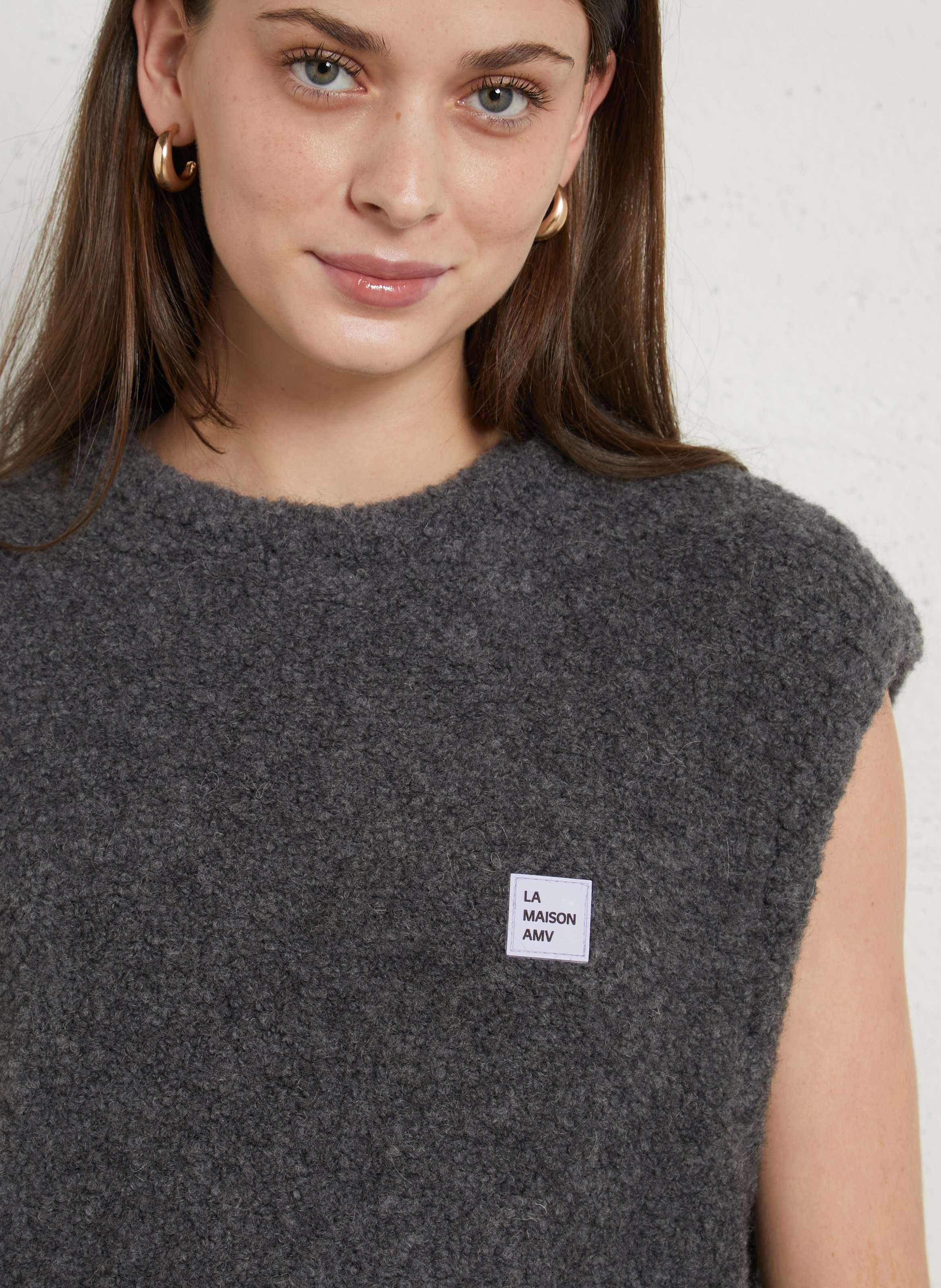 Pull oversize en maille zolly AMERICAN VINTAGE Gris