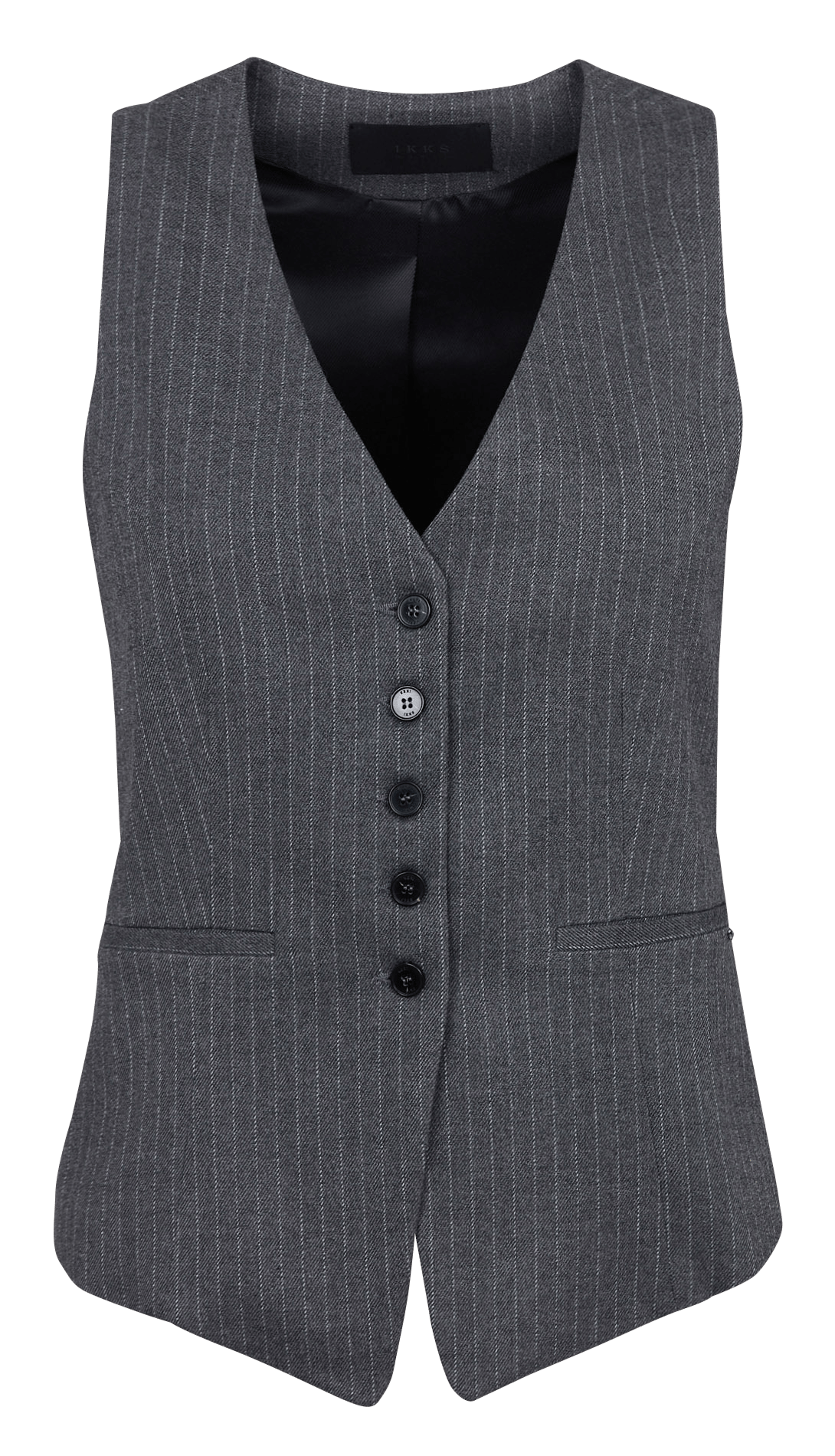Gilet ajusté col v à rayures IKKS Gris