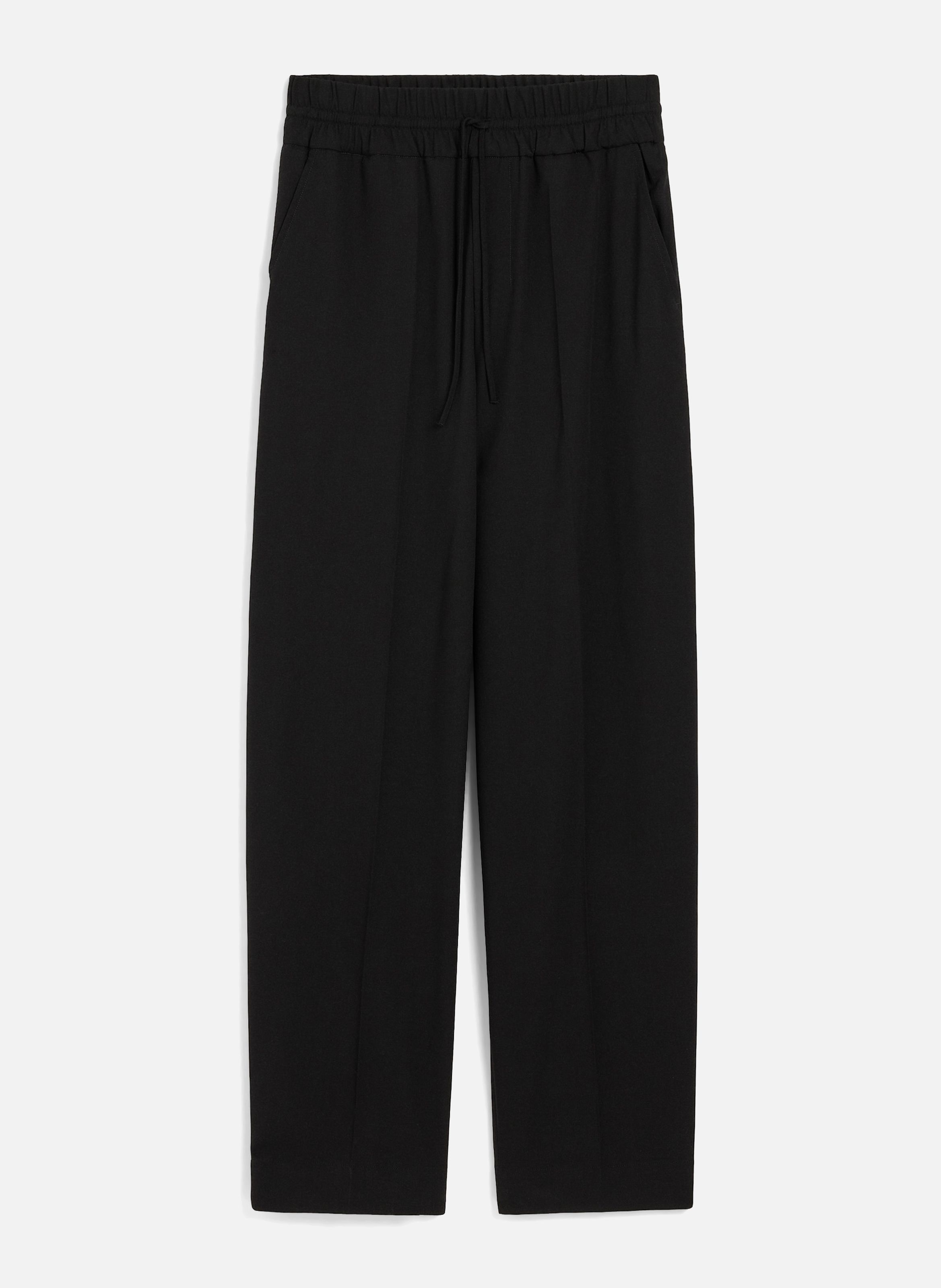 Pantalon unisexe en laine taille élastiquée AMI PARIS Noir