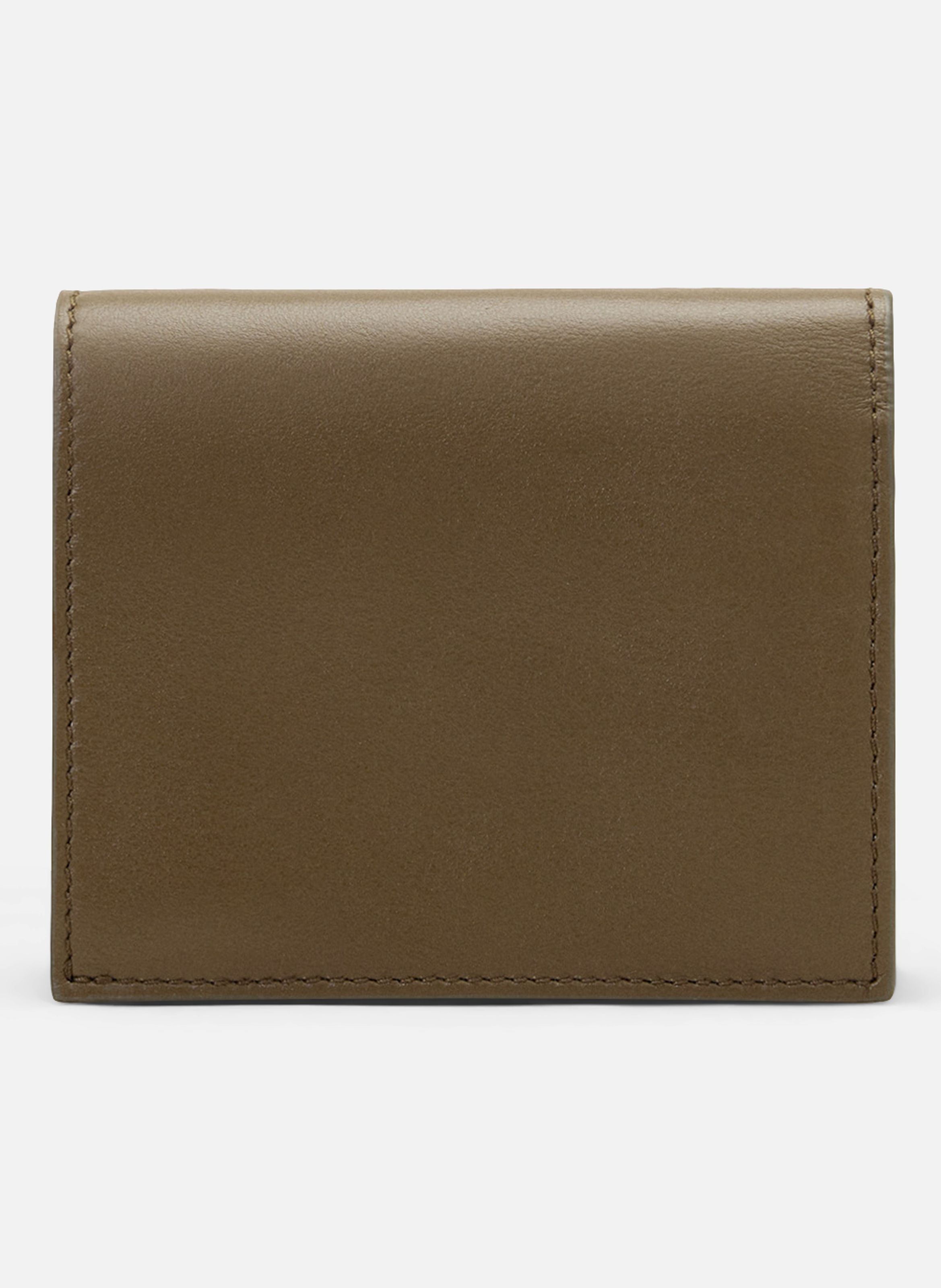 Portefeuille à double volet unisexe en cuir de vachette ami de coeur AMI PARIS Marron