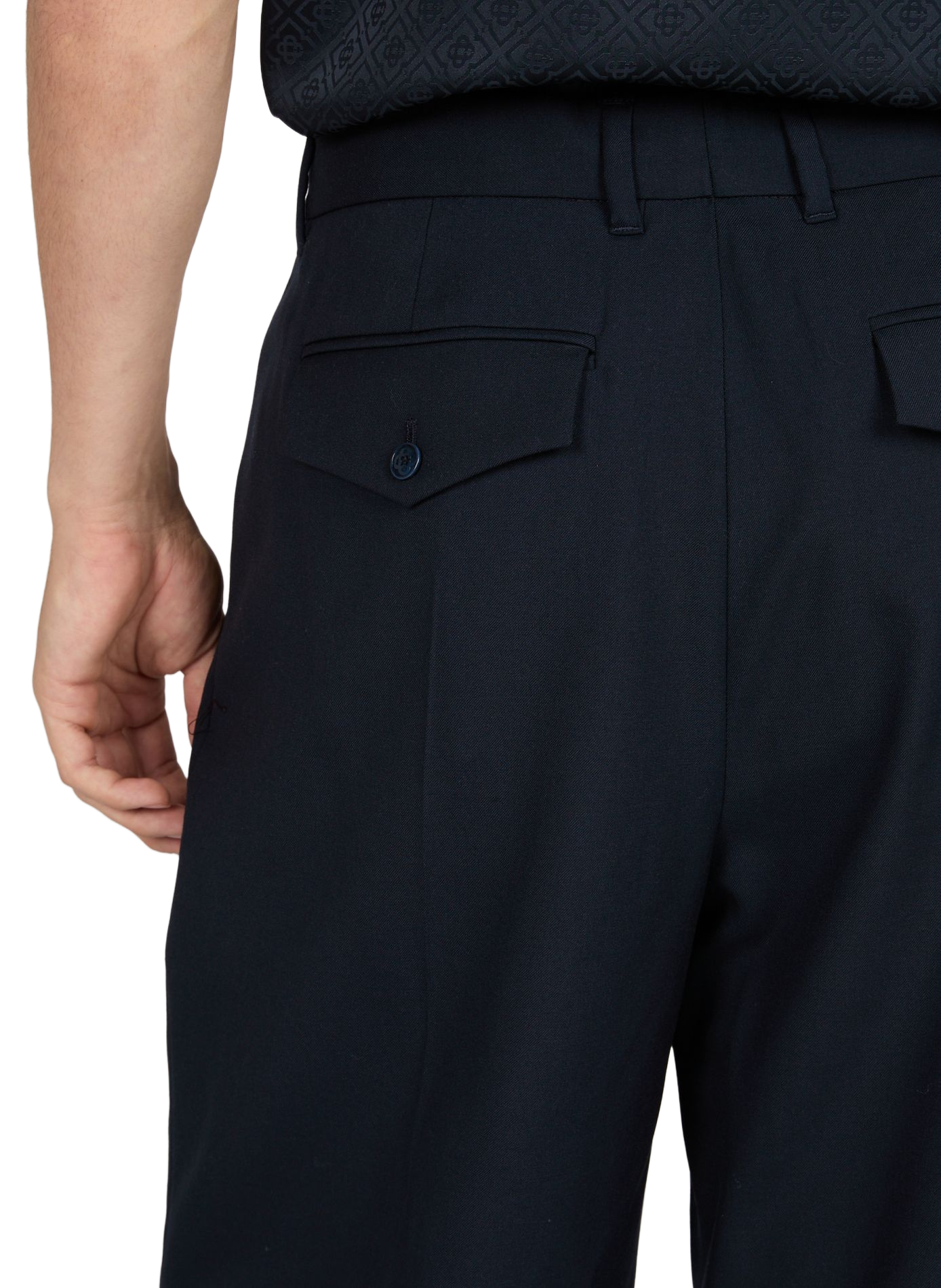 Pantalon évasée en laine CASABLANCA PARIS Noir