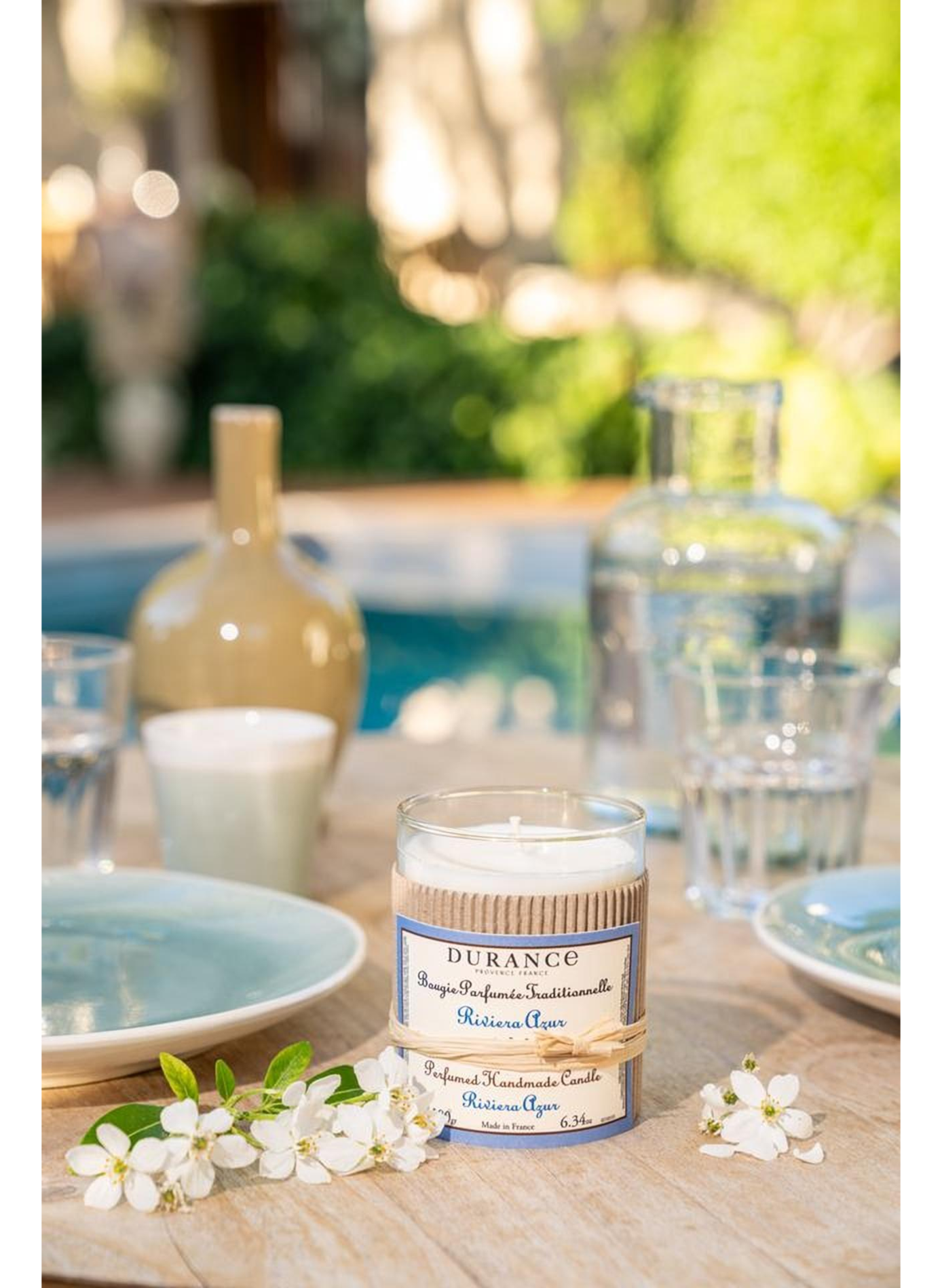 Scented Candle Riviera Azur 180g DURANCE Blue