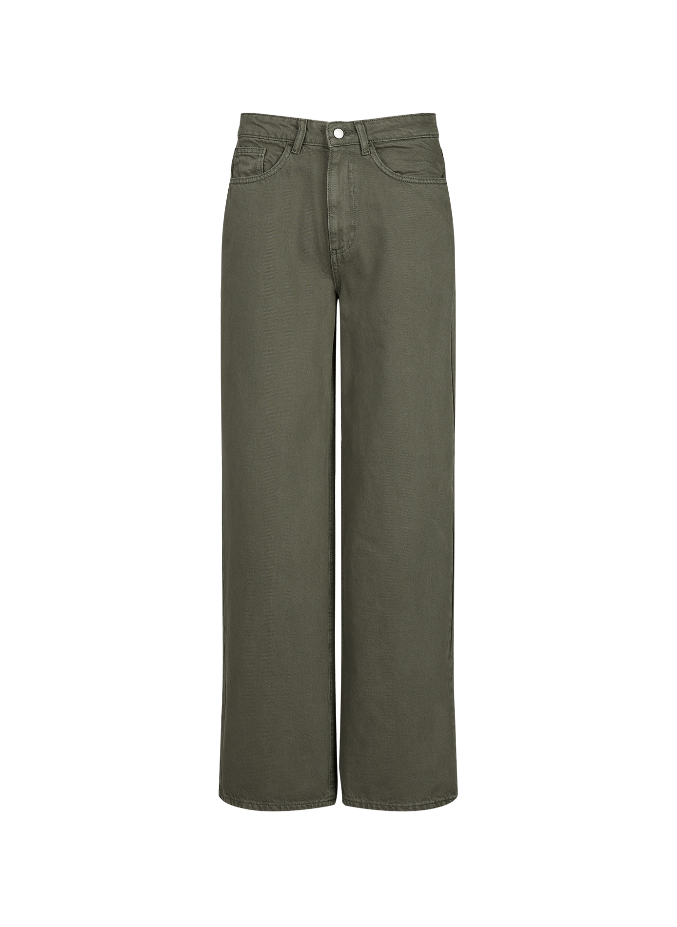 Jeans large en coton VILA Kaki