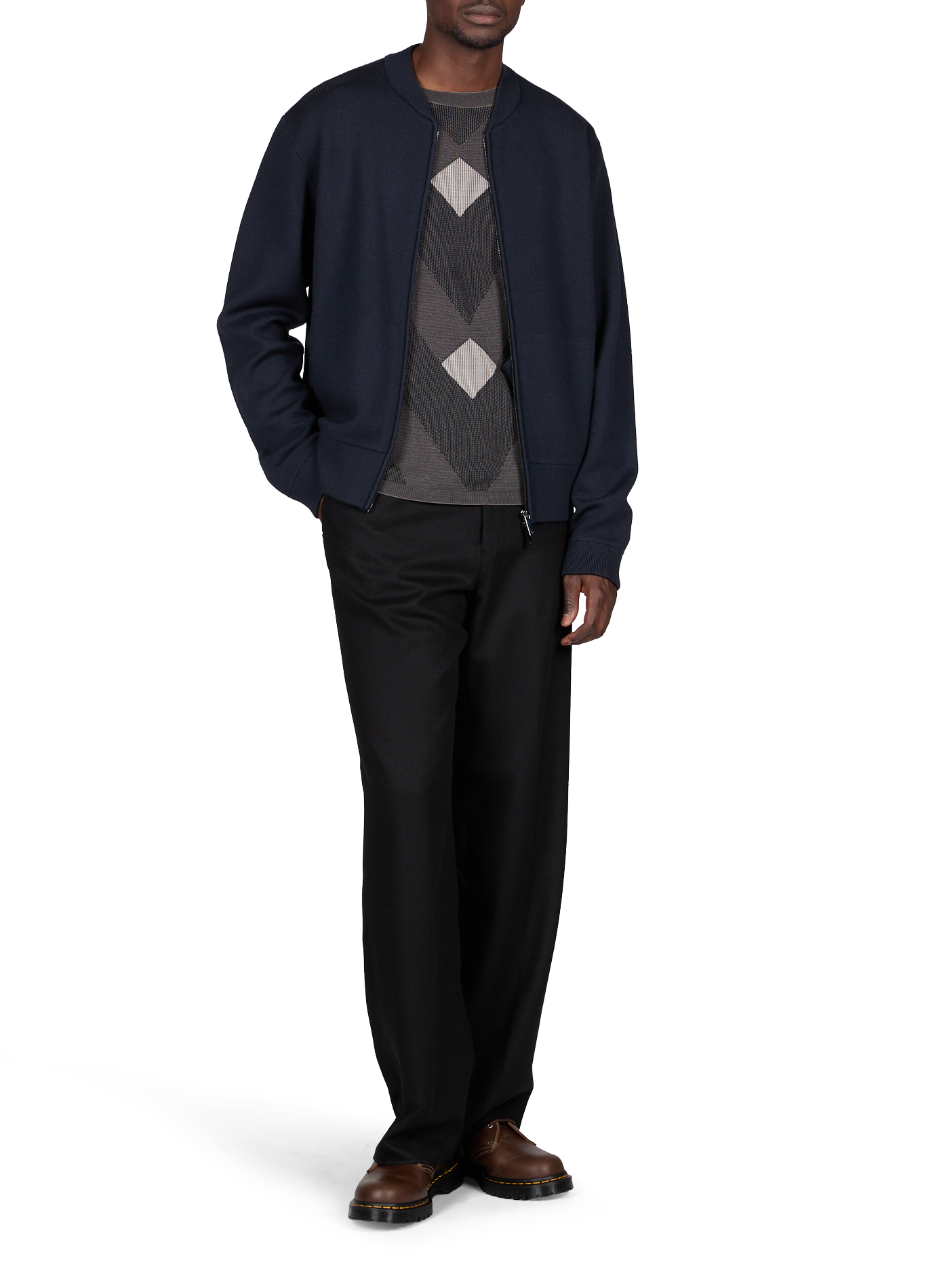 Woll-Zipper-Pullover EMPORIO ARMANI Blau