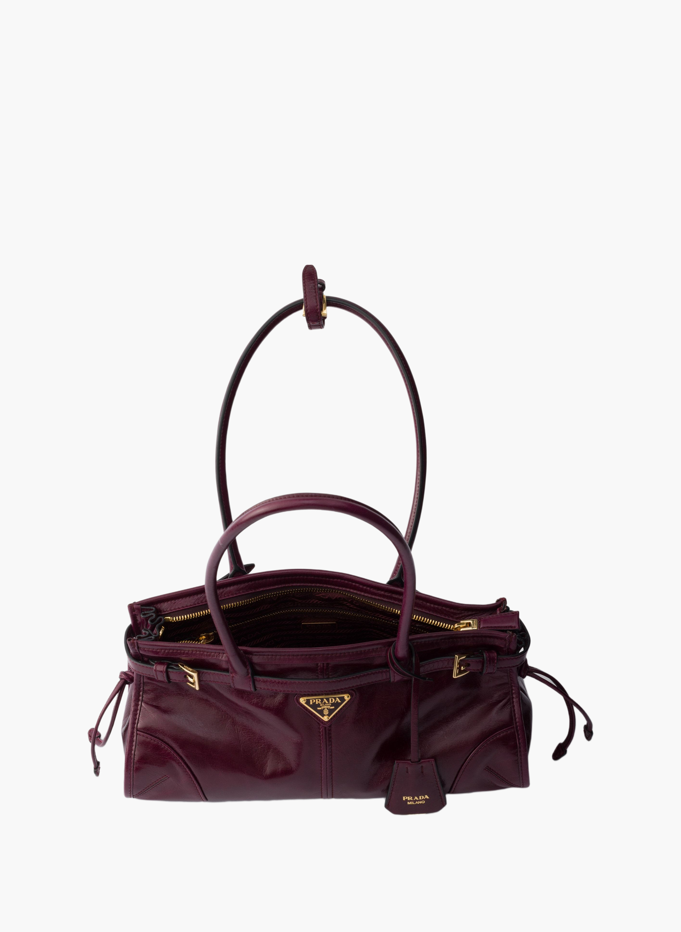Sac prada bonnie en cuir medium PRADA Rouge
