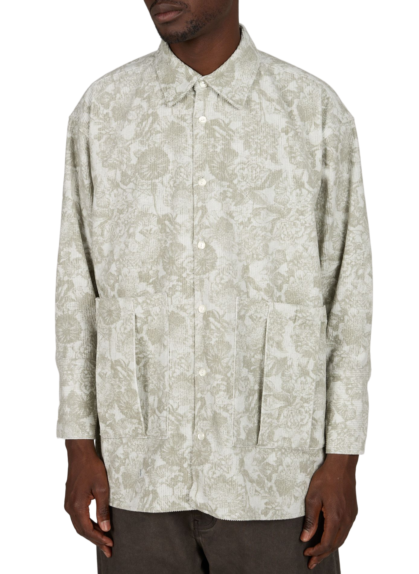 Ribbed velvet shirt in cotton WANSIE Grey
