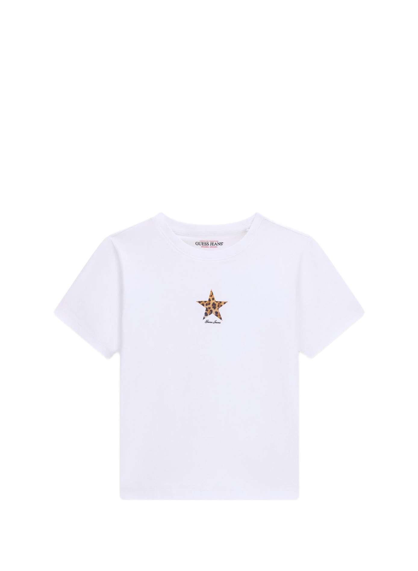 Short-sleeved star T-shirt in cotton blend GUESS White