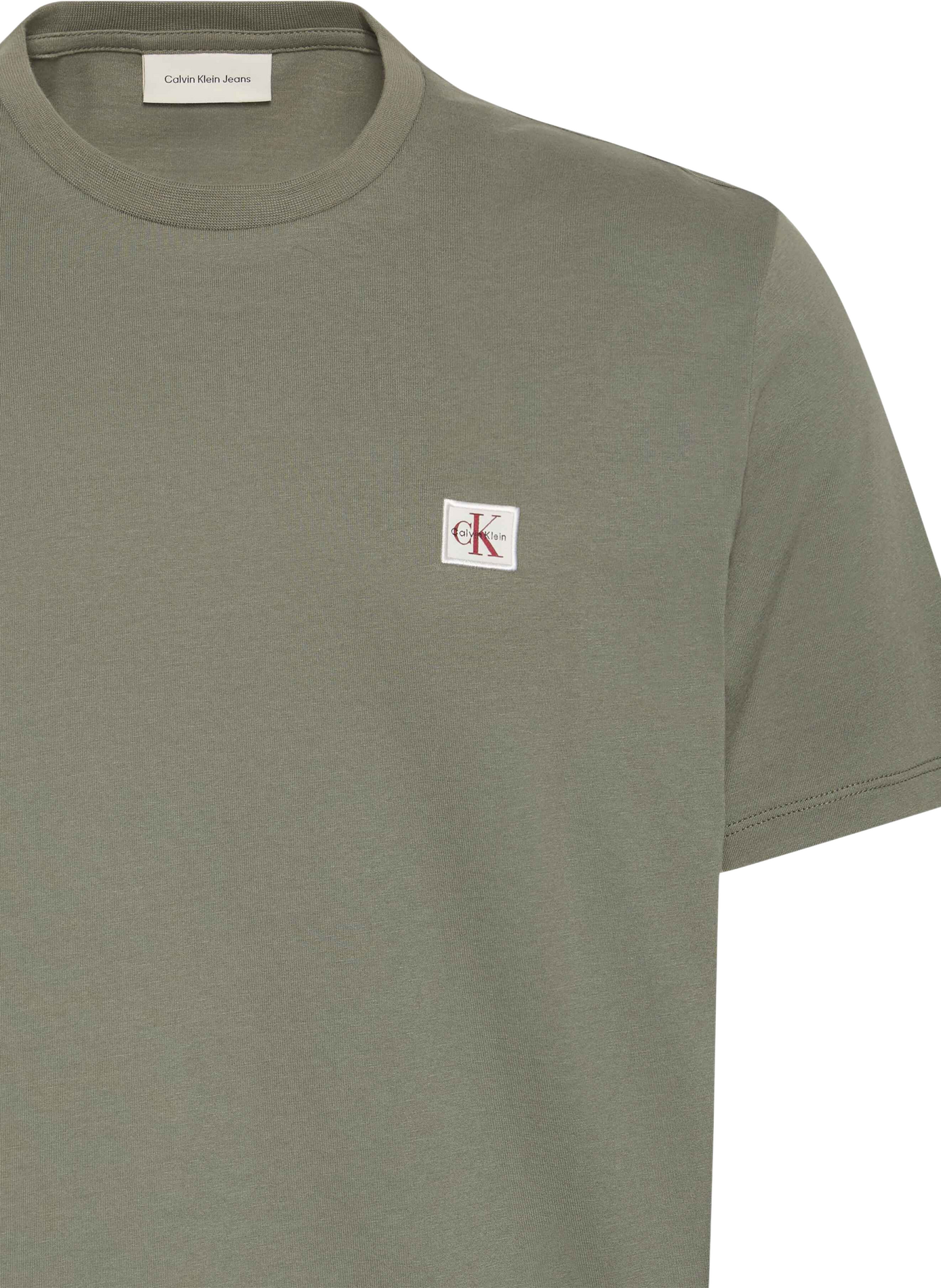 Katoenen T-shirt | Kaki CALVIN KLEIN Heren