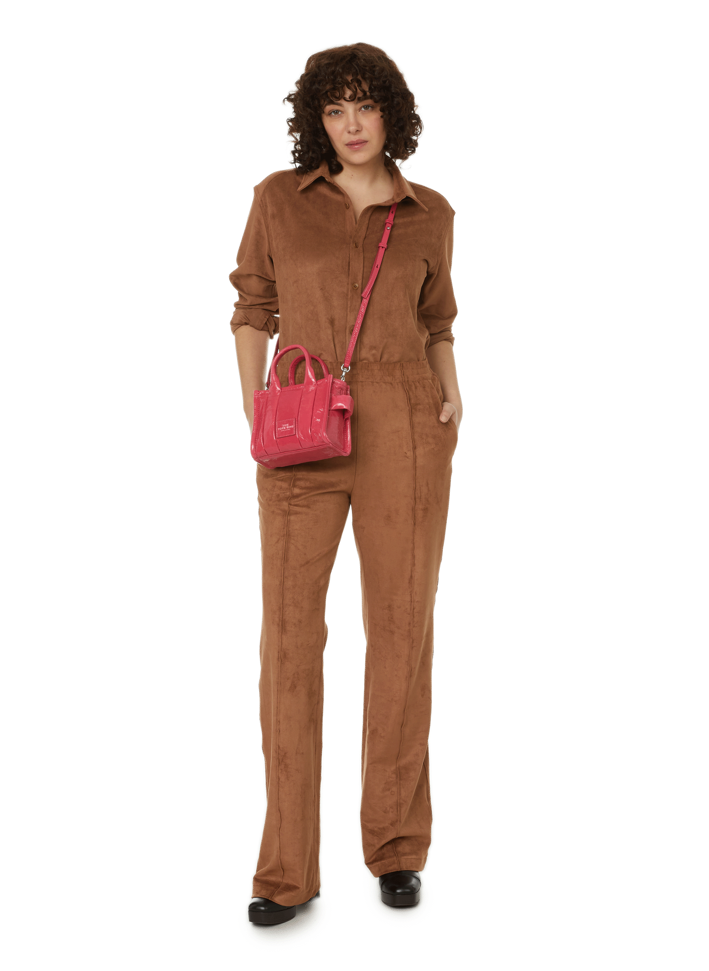 Pantalon en suède TIBI Marron