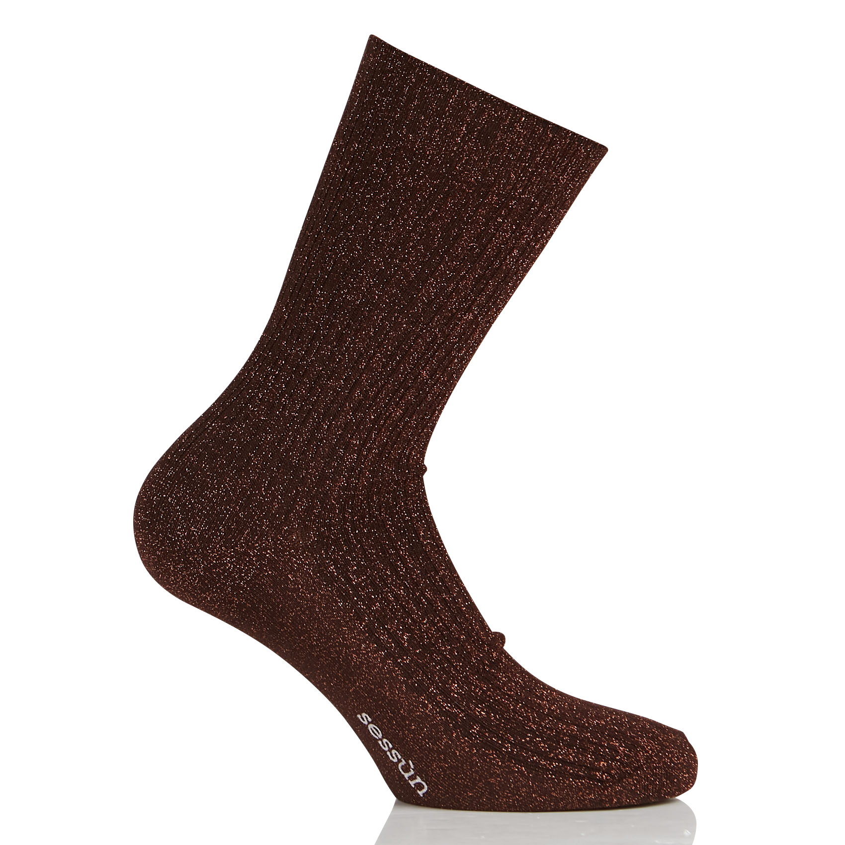 SESSUN Chaussettes métallisées en coton sokini Marron