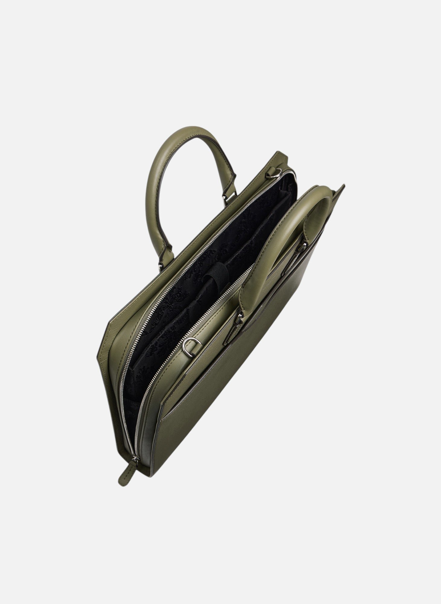 Porte documents slim 15" gaston en cuir grain croisé LE TANNEUR Vert