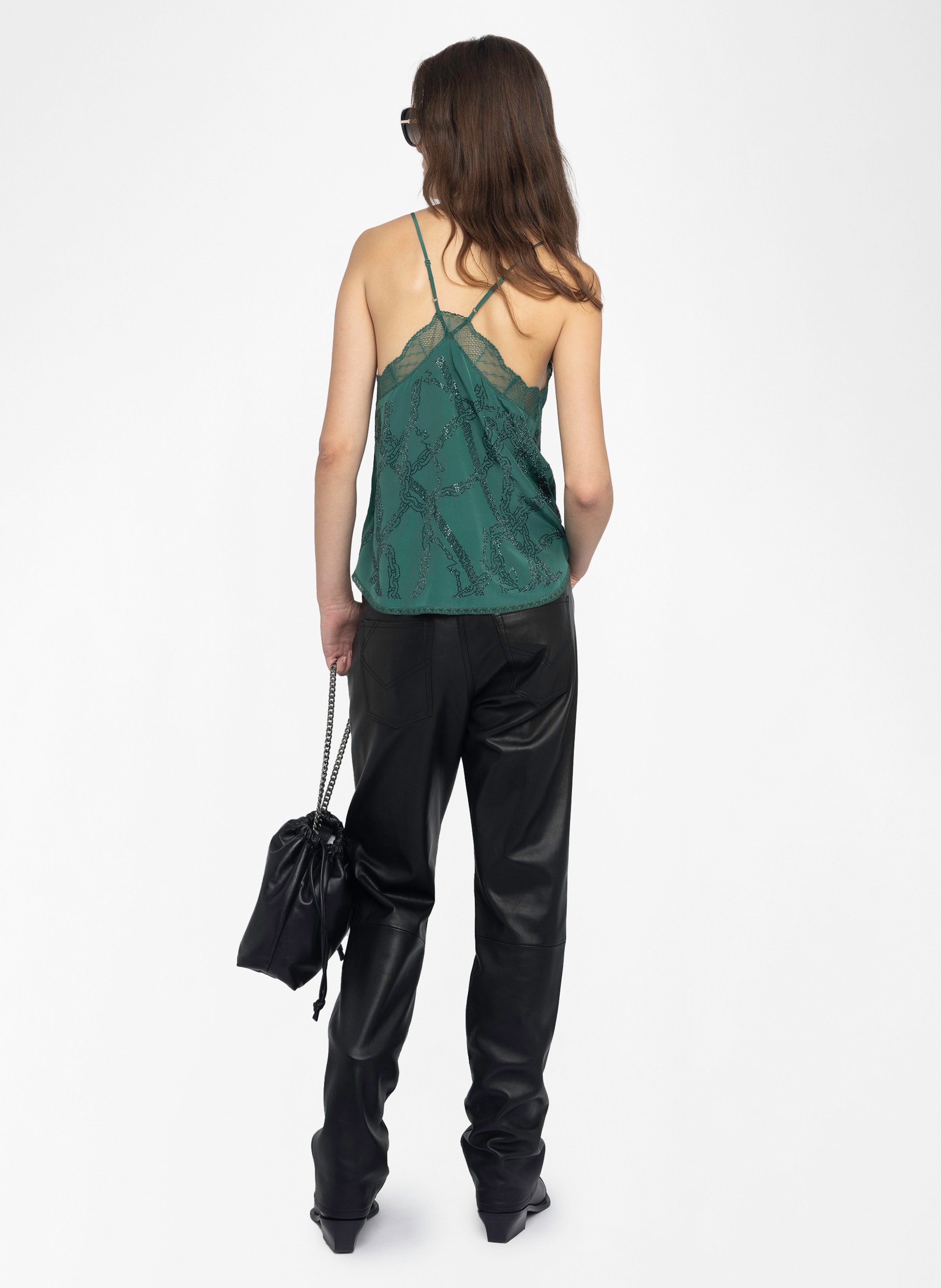 Caraco col v en soie christy ZADIG&VOLTAIRE Vert