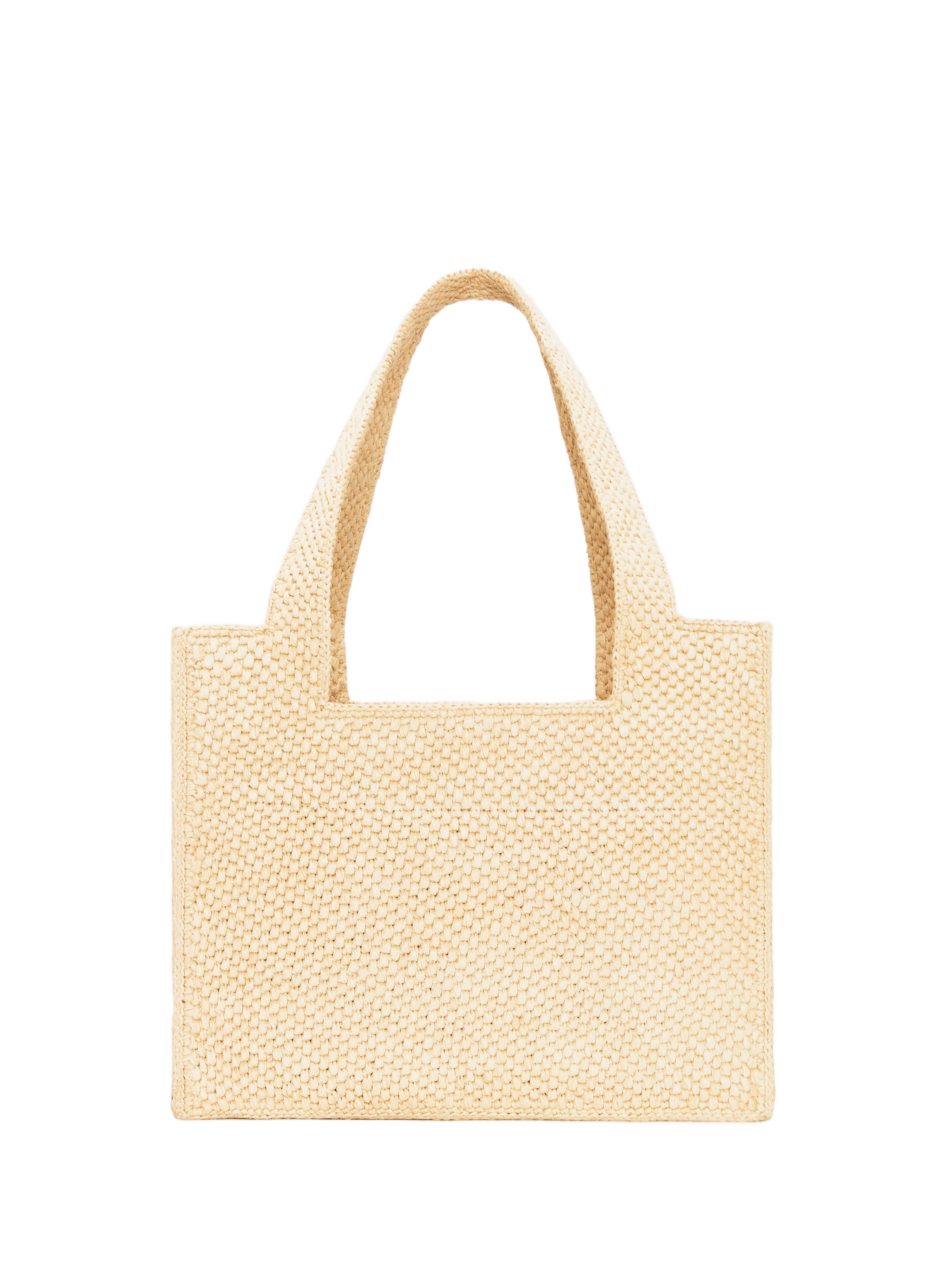 LOEWE Font Tote moyen en raphia et cuir LOEWE Beige