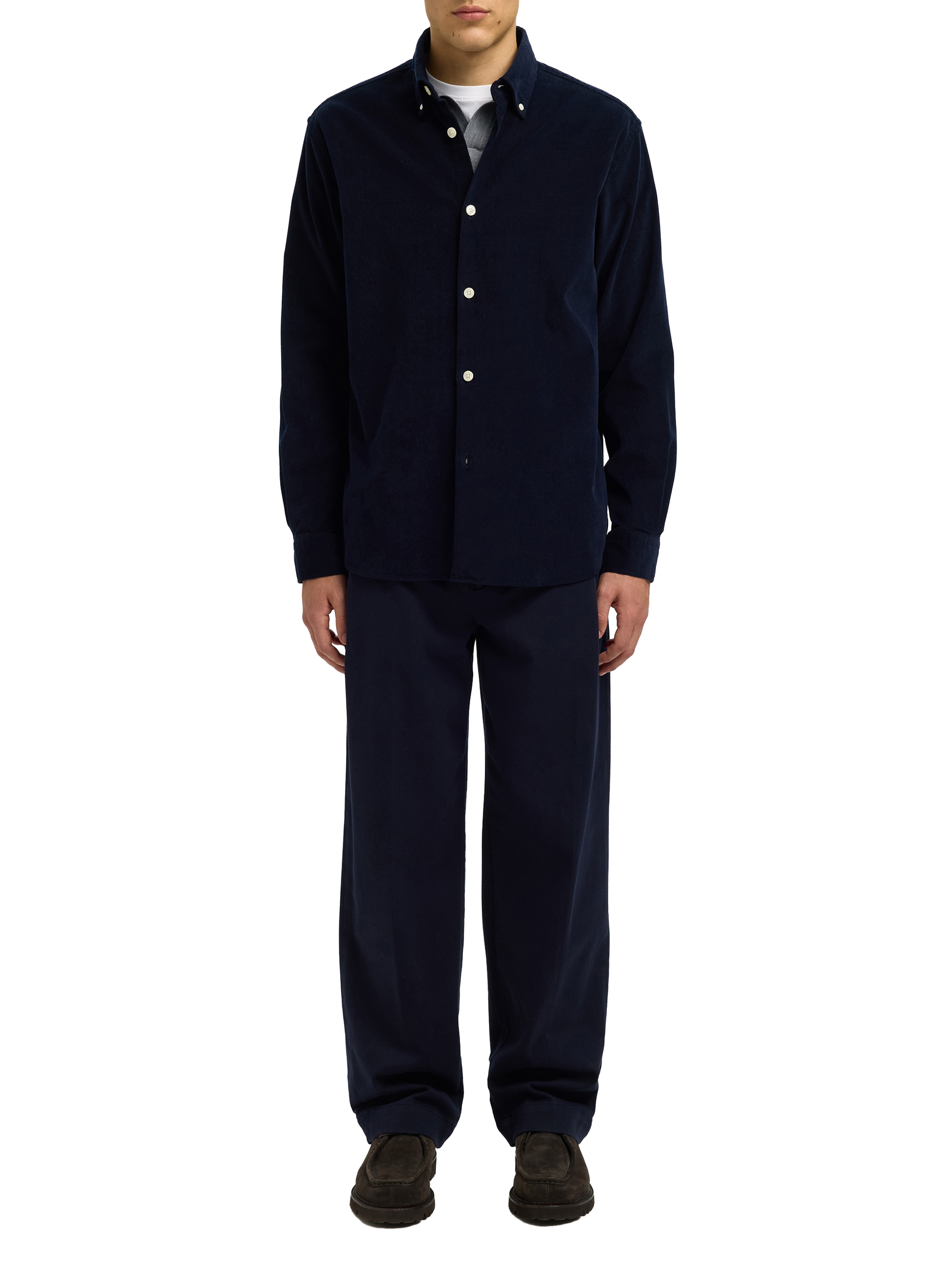 Chemise col américain en coton SELECTED Bleu