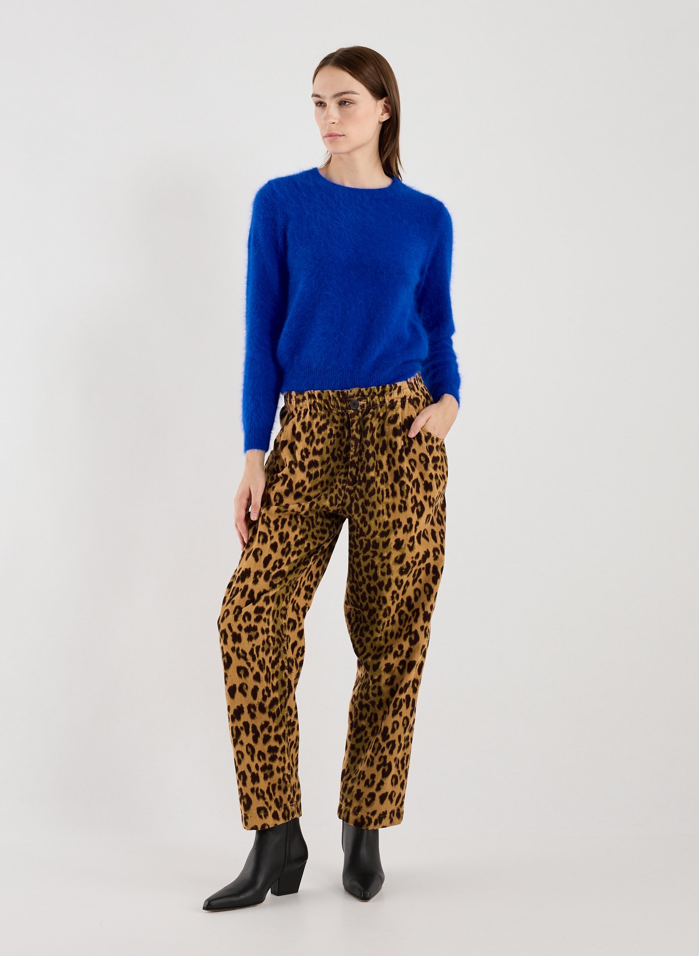 Pull duveteux en angora BELLEROSE Bleu