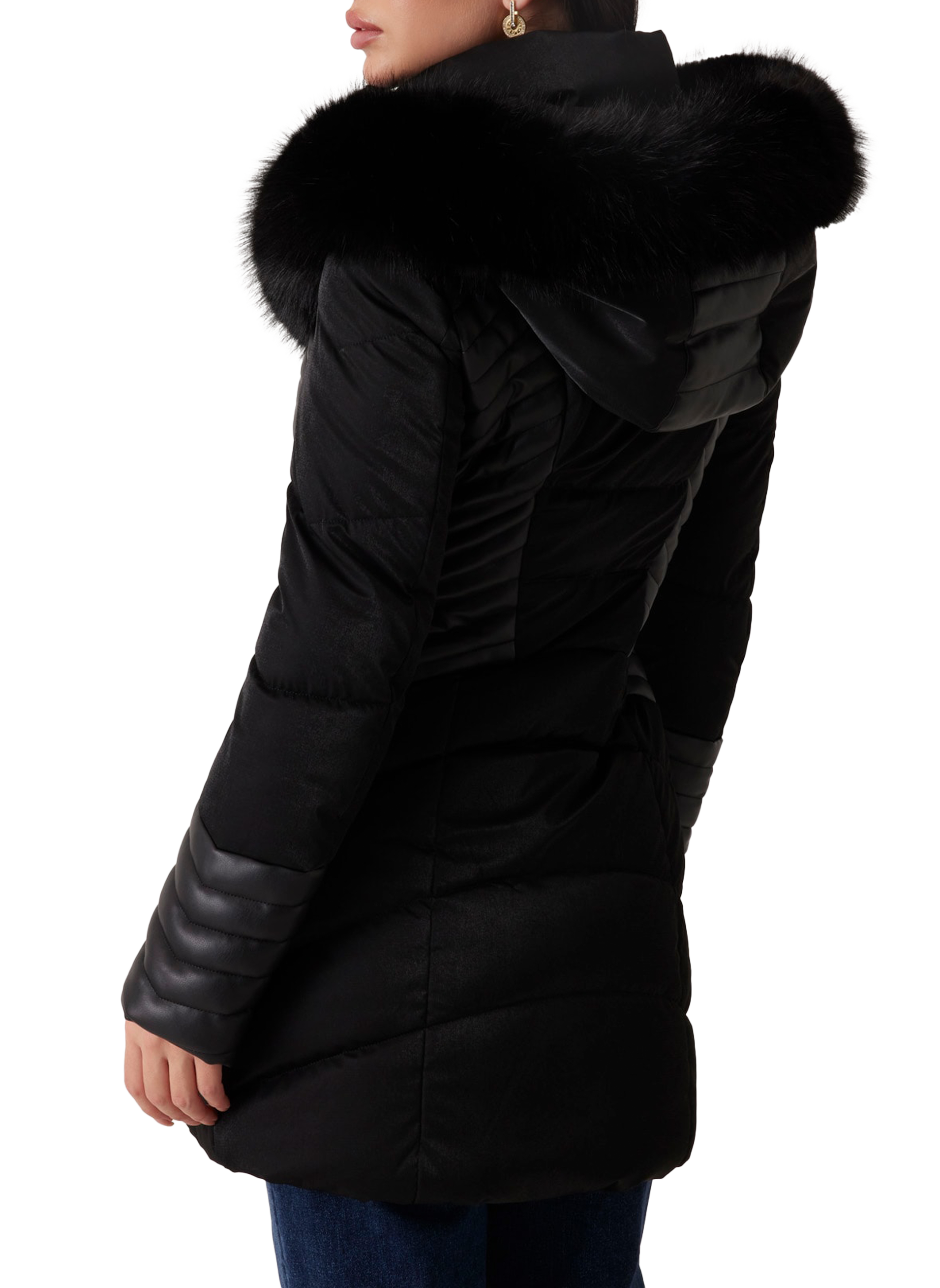 Manteau à capuche amovible GUESS Noir