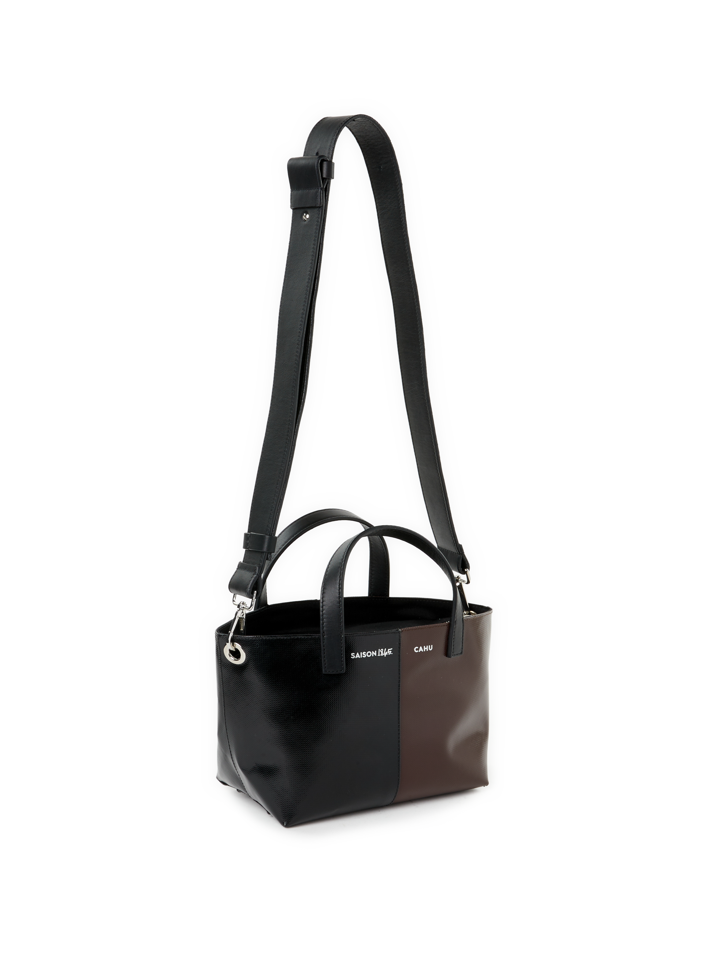 x Cahu - Bi-material shoulder bag SAISON 1865 Brown