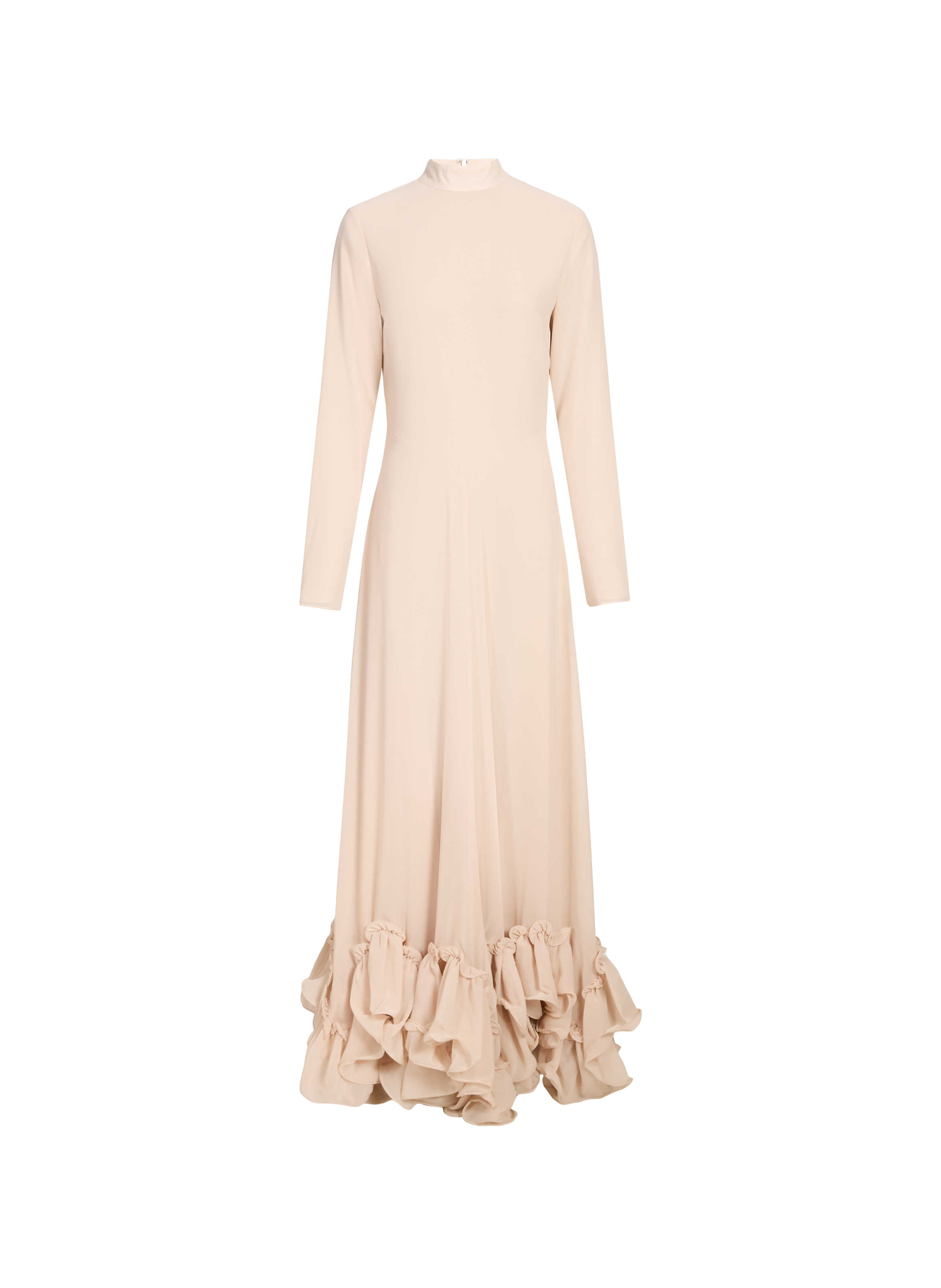 Robe longue à volants  ROTATE Beige