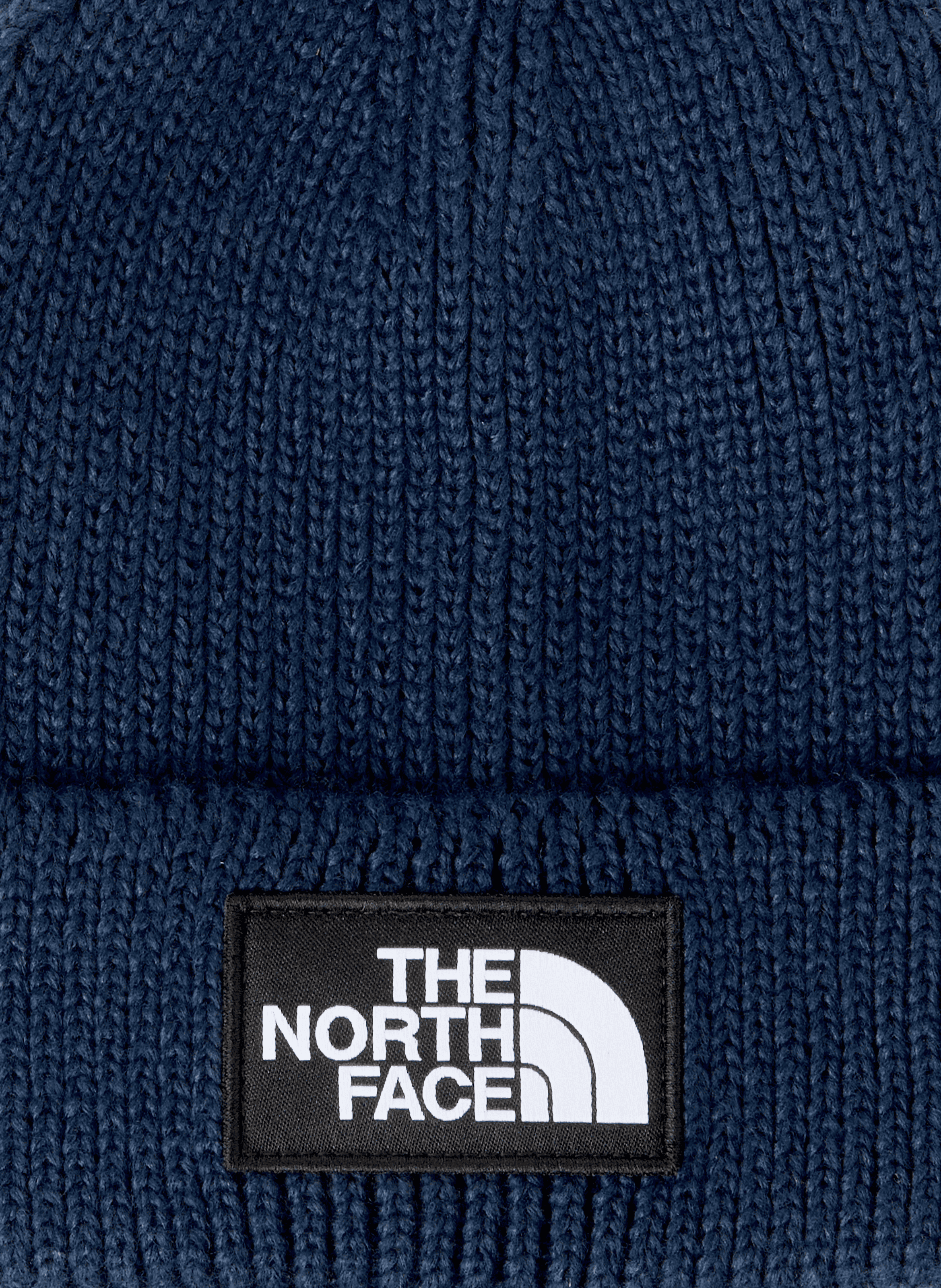 Embroidered ribbed beanie THE NORTH FACE Blue