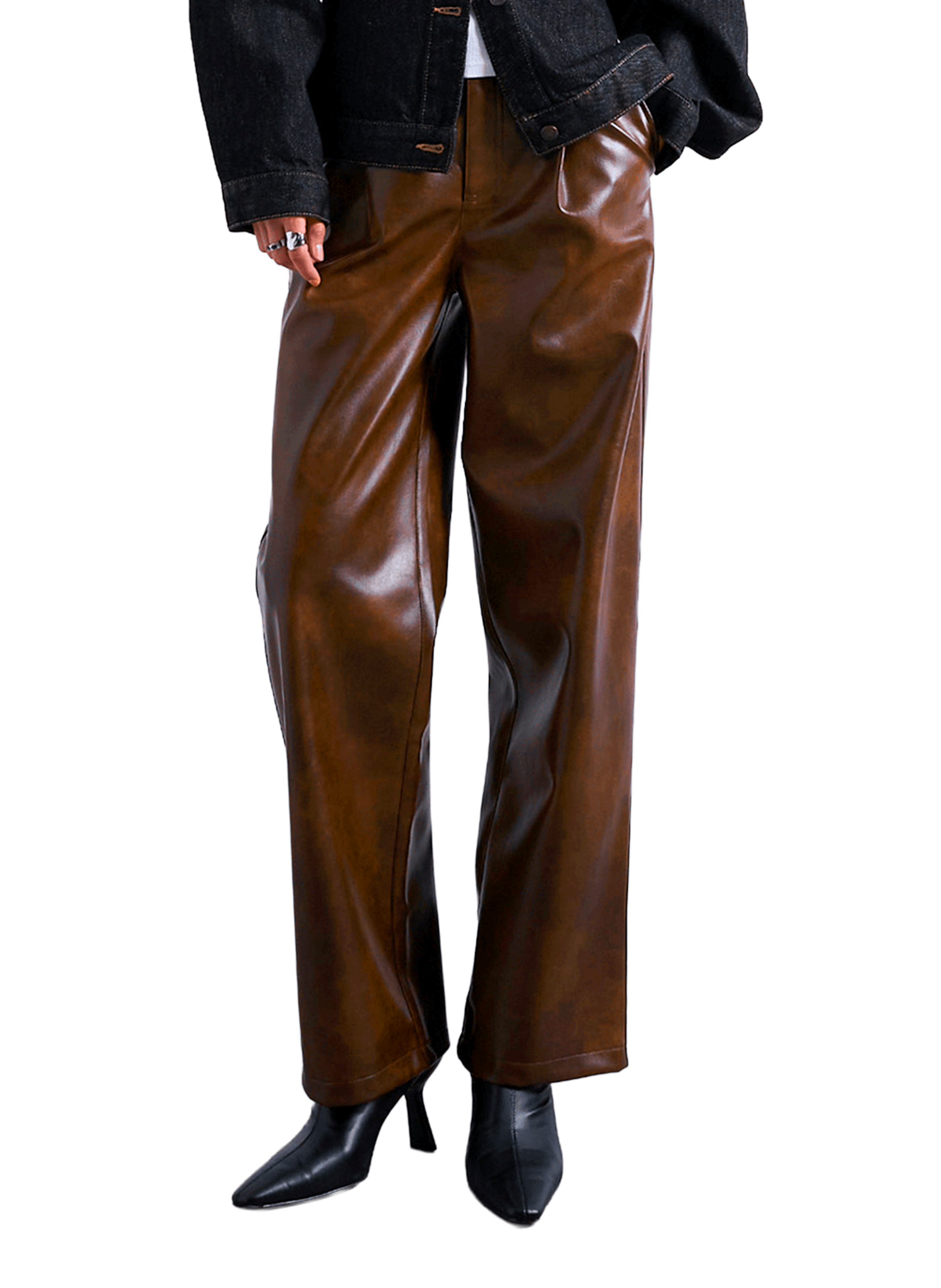 TOPSHOP Pantalon en simili cuir  Orange