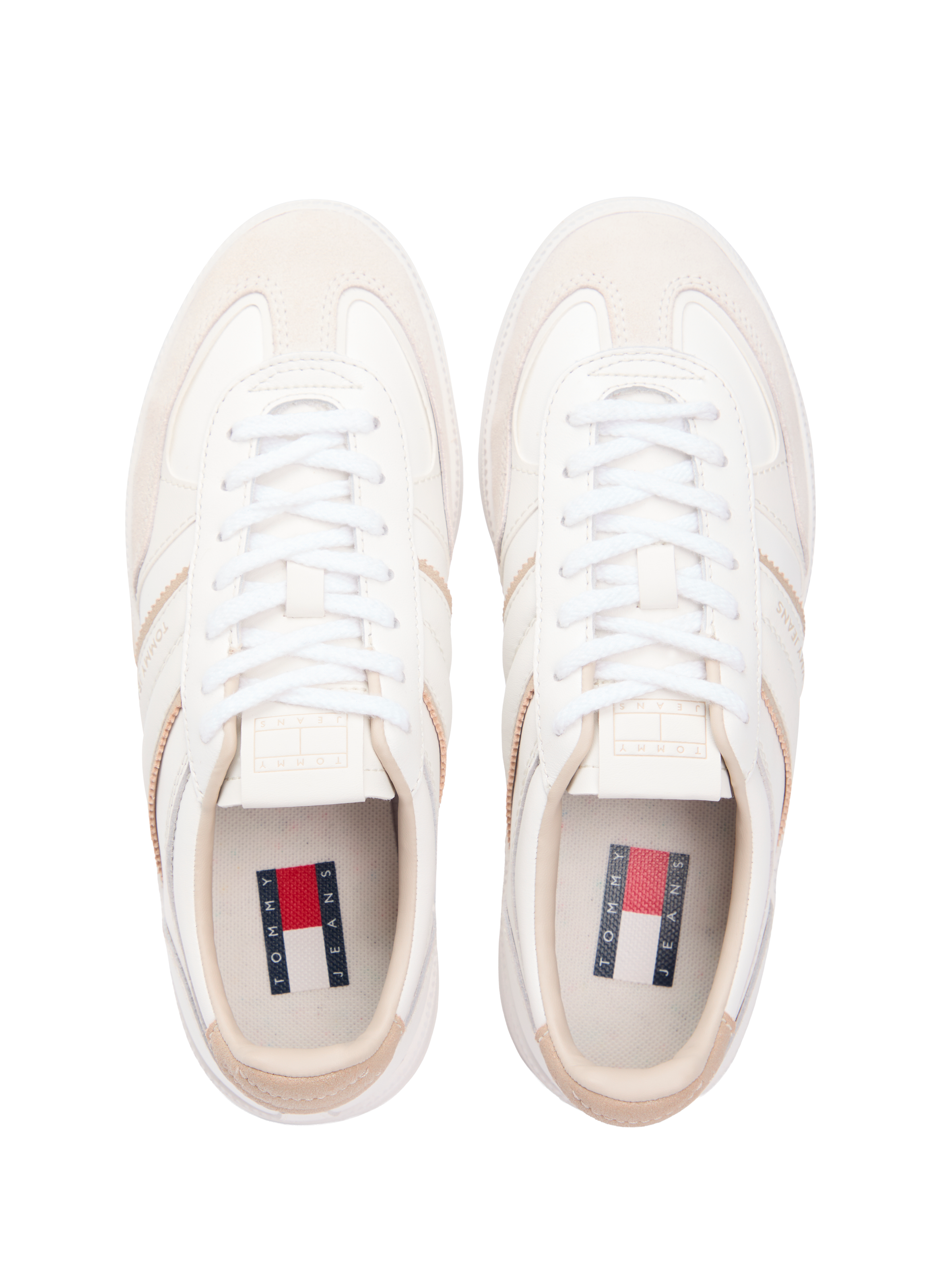 Lace-up leather sneaker TOMMY HILFIGER Beige