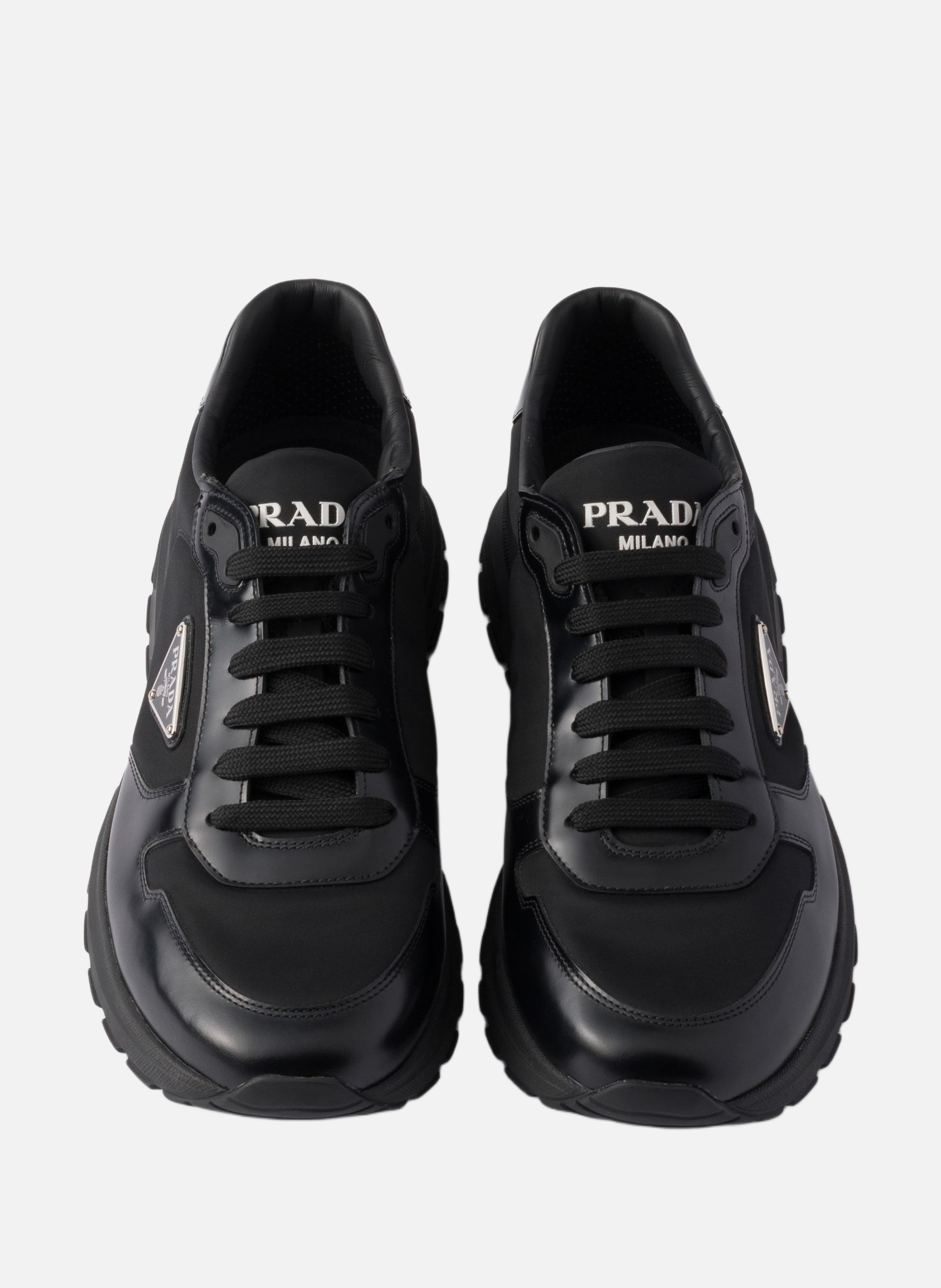 Sneakers prax 01 en cuir brossé et re-nylon PRADA Noir