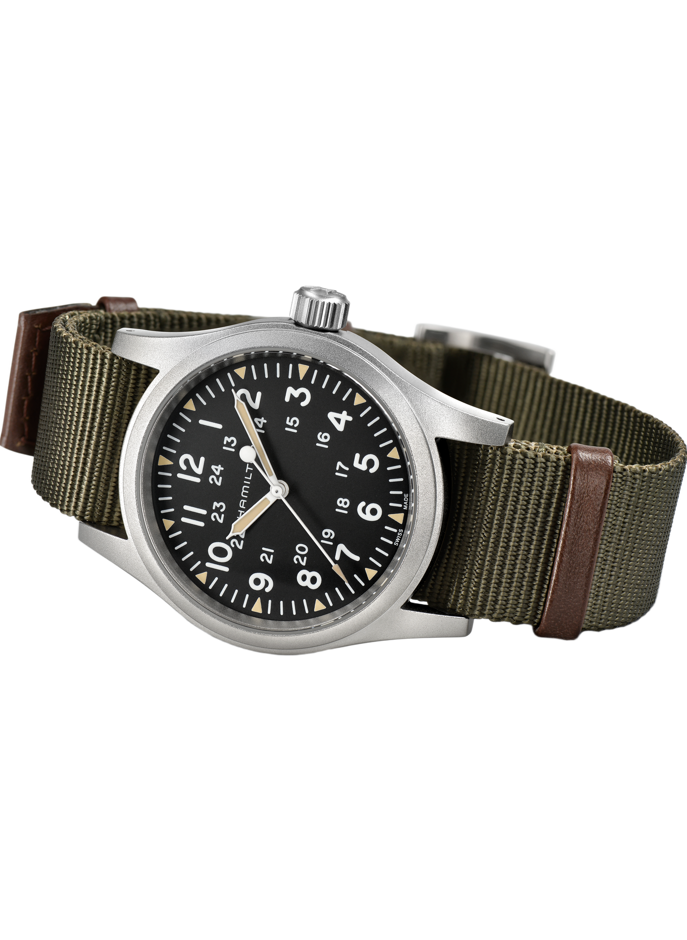 Montre mécanique en acier inoxydable mélangé HAMILTON Noir