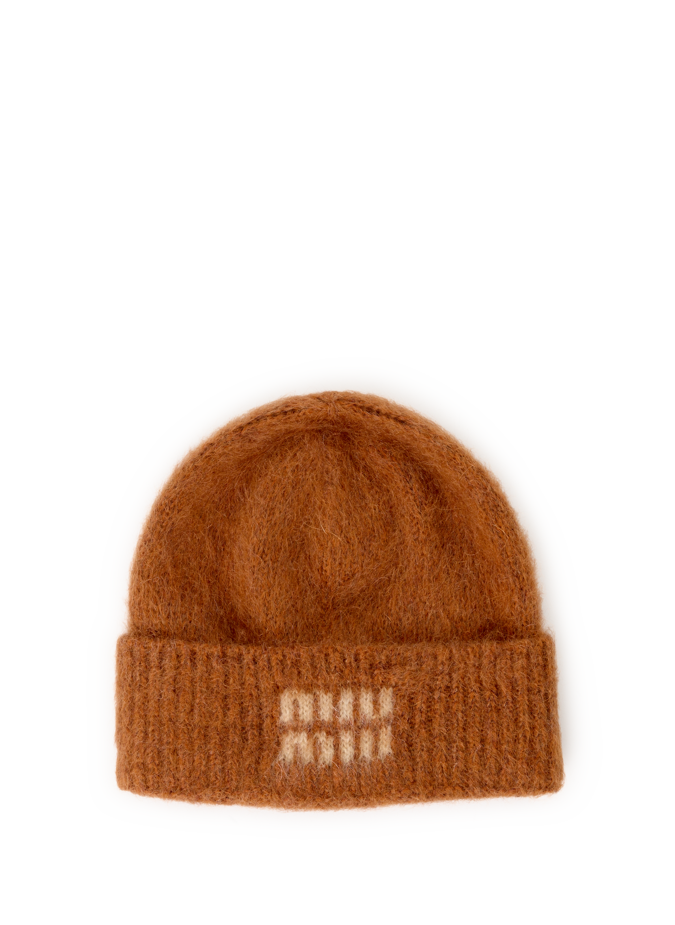 MIU MIU Bonnet en mohair Marron
