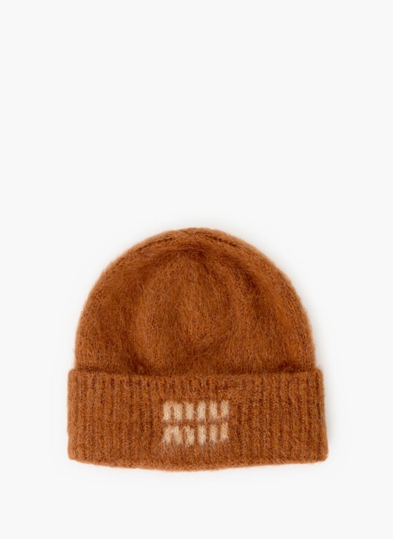 Mohair beanie Brown Miu miu - Women | Printemps.com Mohair beanie Brown Miu miu - Women | Printemps.com