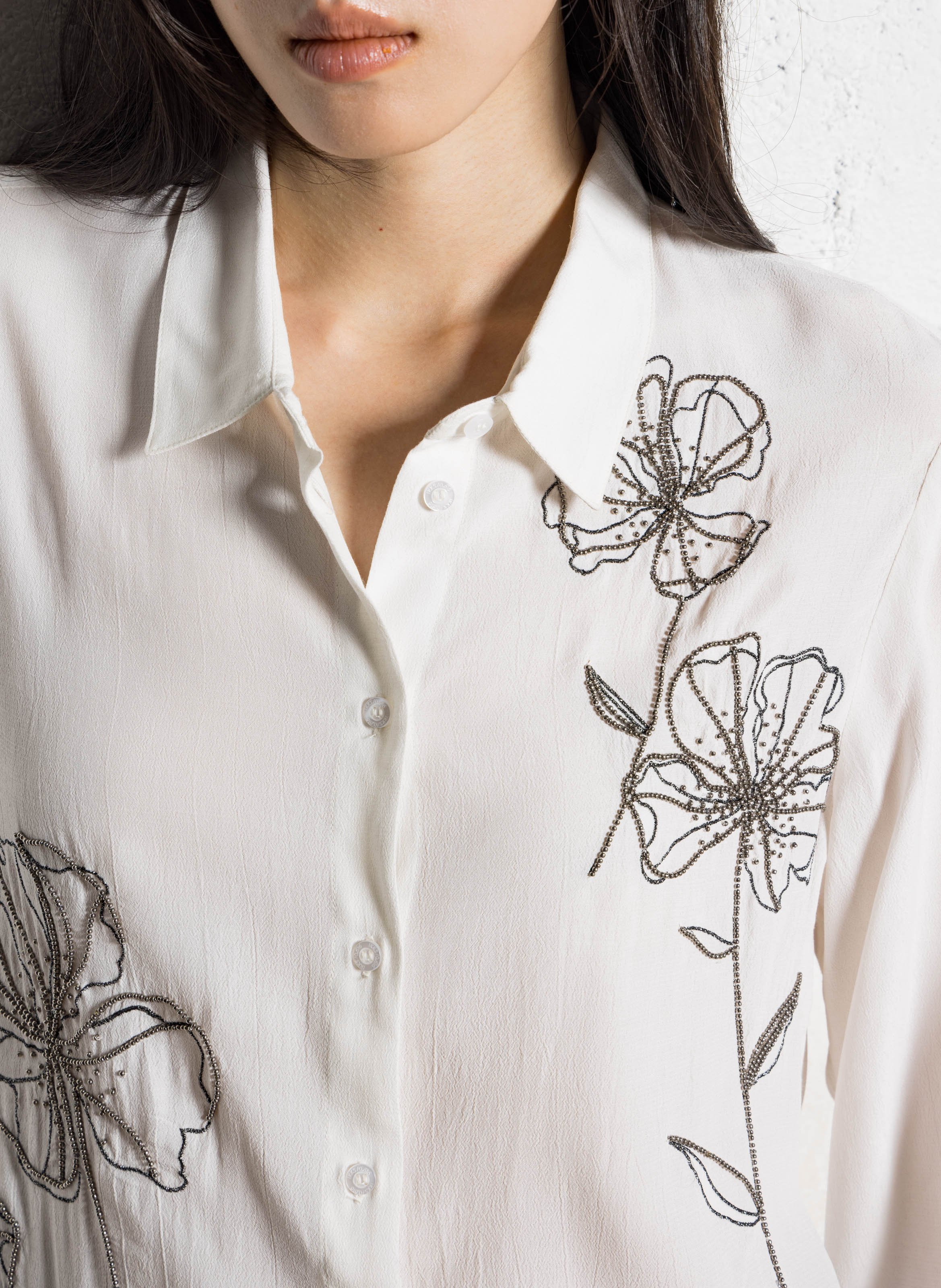 Chemise droite col classique IKKS Blanc