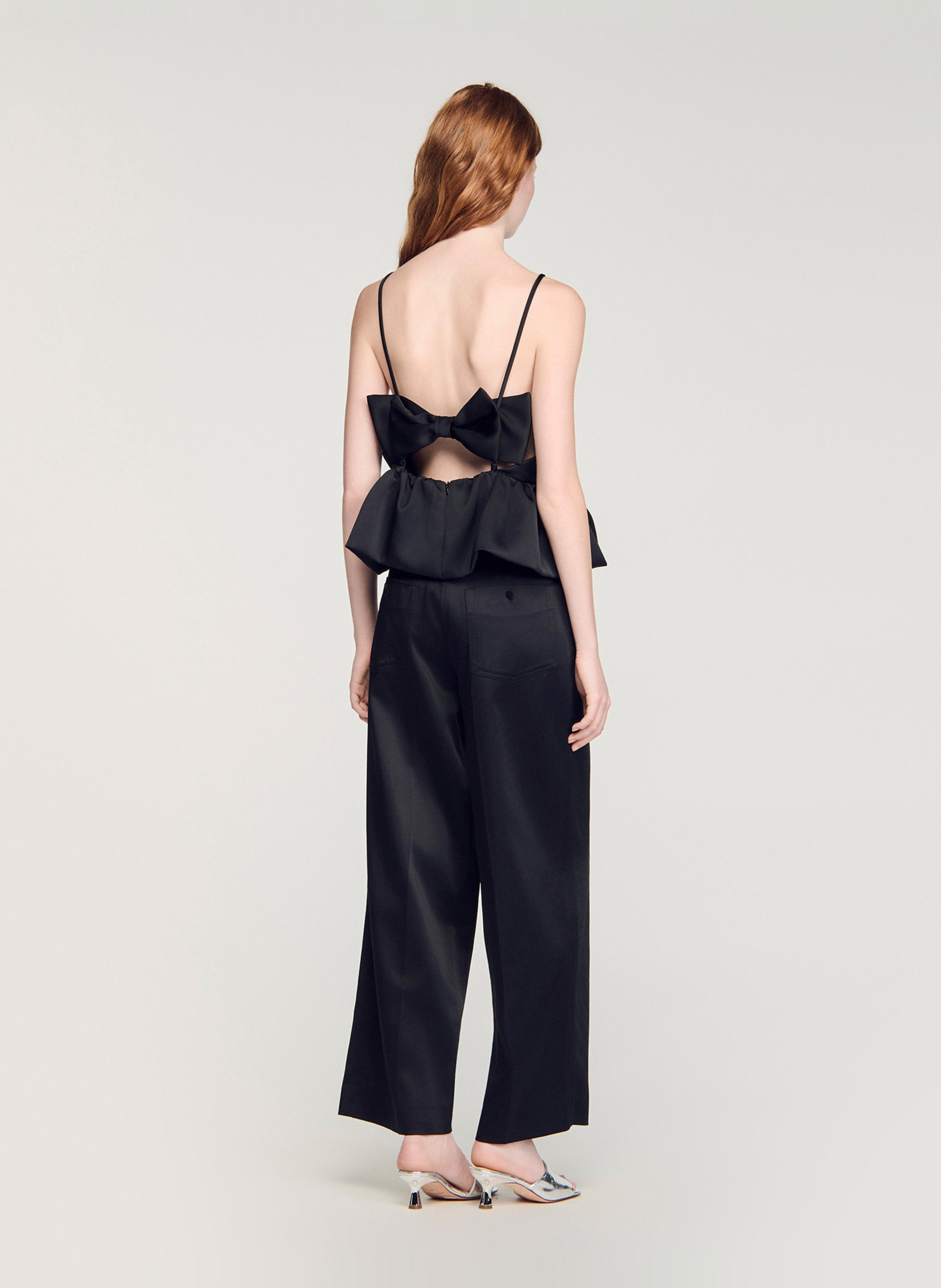 Top col carré SANDRO Noir