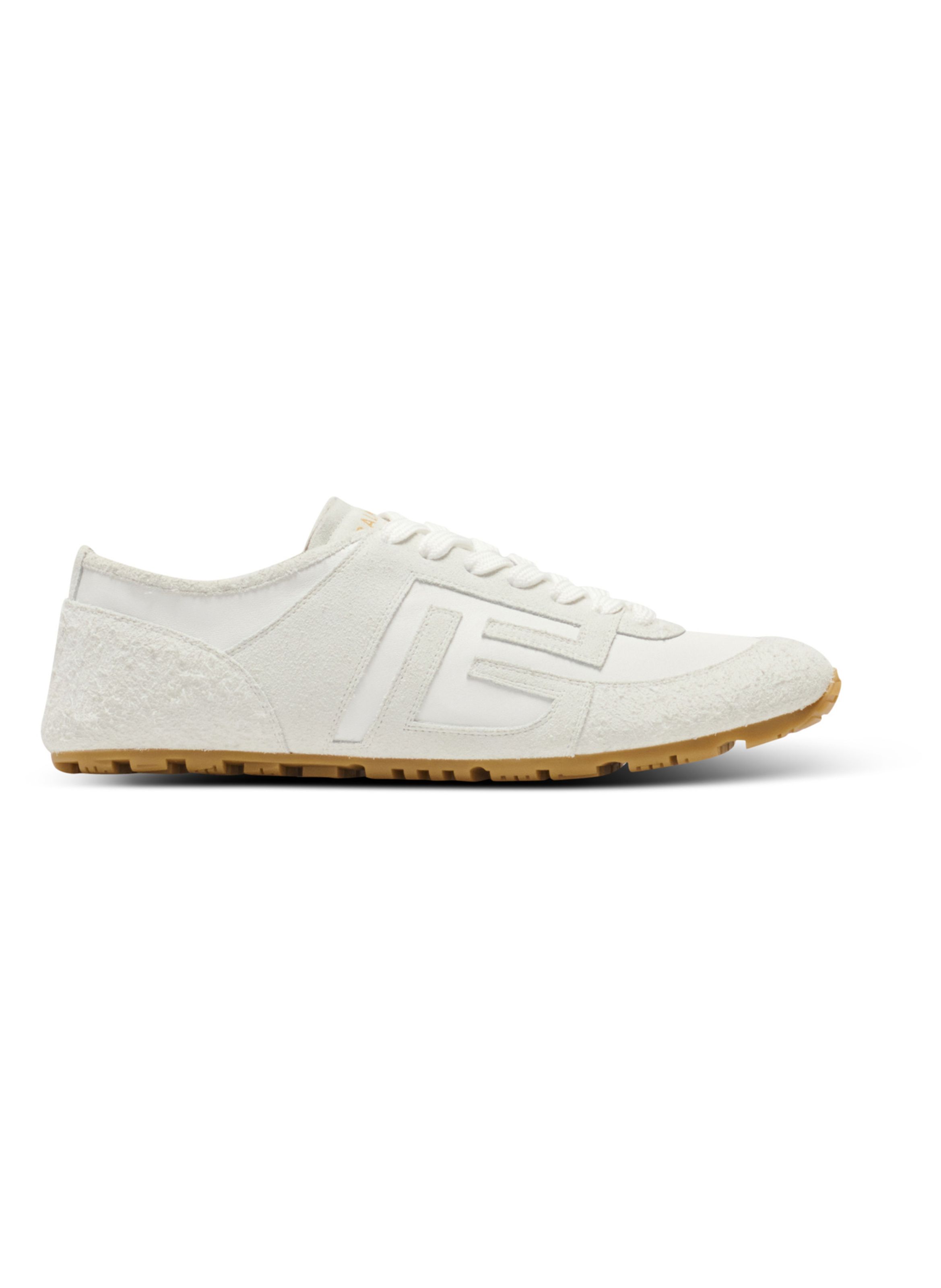 Baskets racer 45 en daim et agneau BALMAIN Blanc