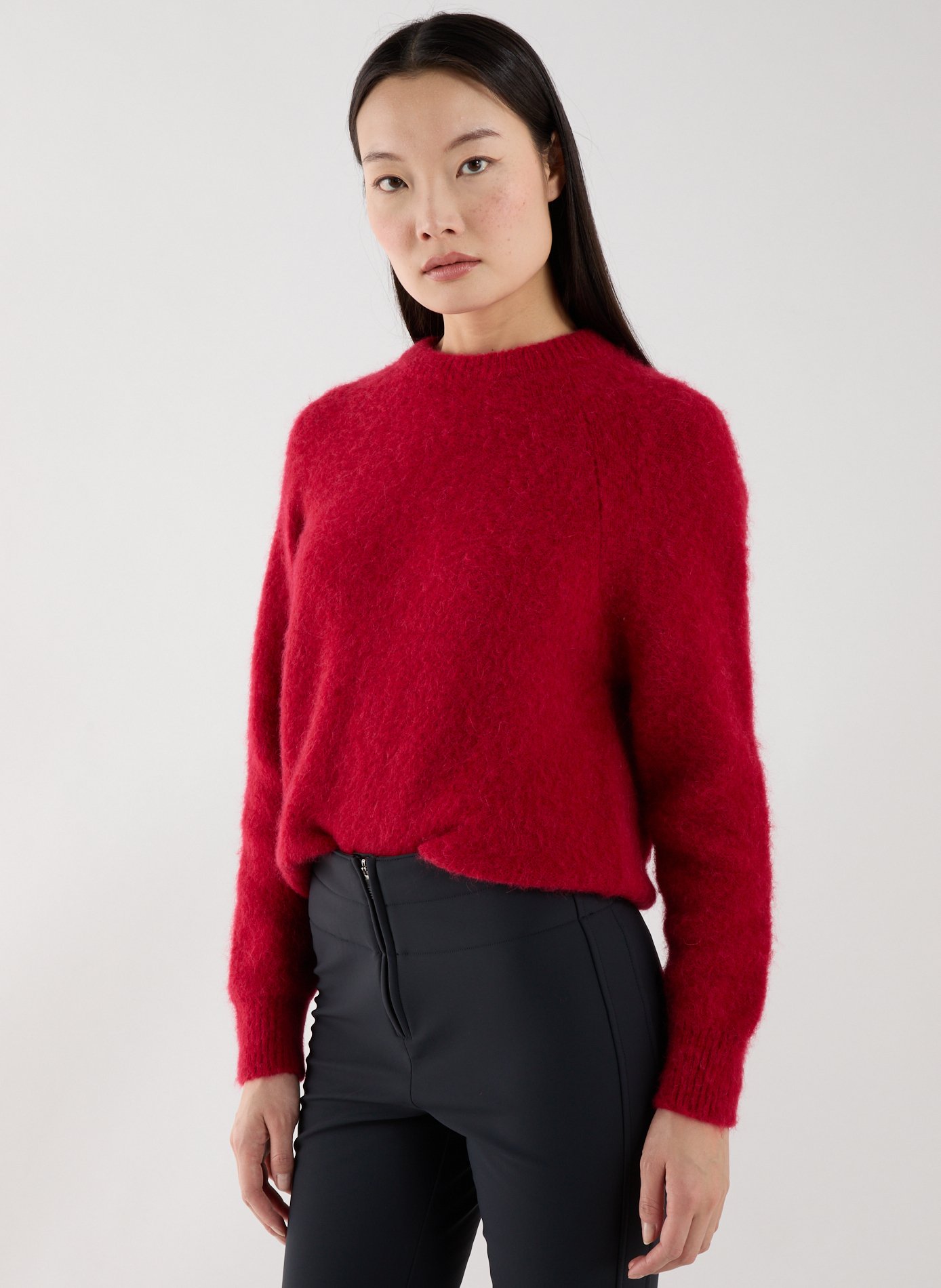 Pull col rond en laine mélangée SAISON 1865 Rouge