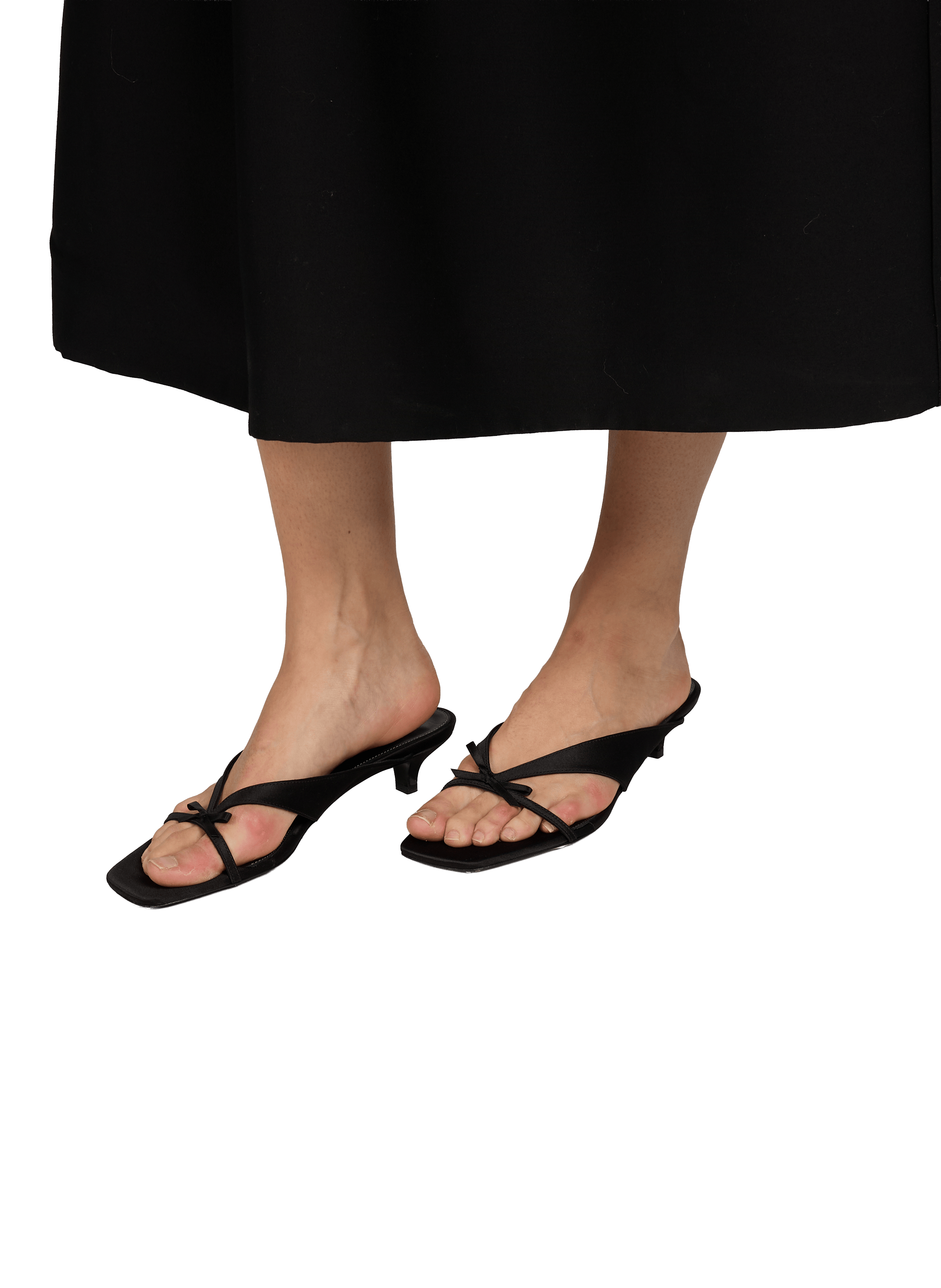 Satin high heel sandals with bow TOTEME Black