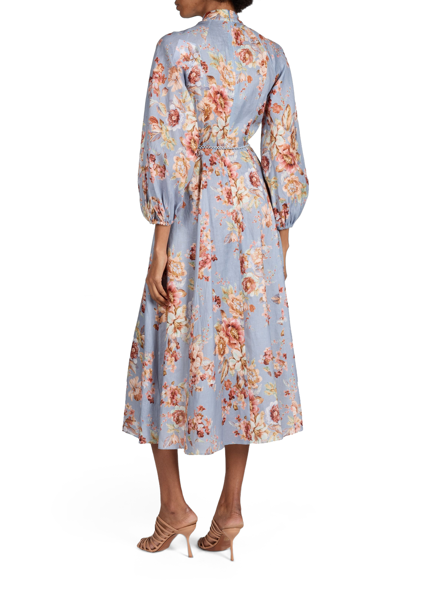 Robe évasée fleurie en lin ZIMMERMANN Multicolore