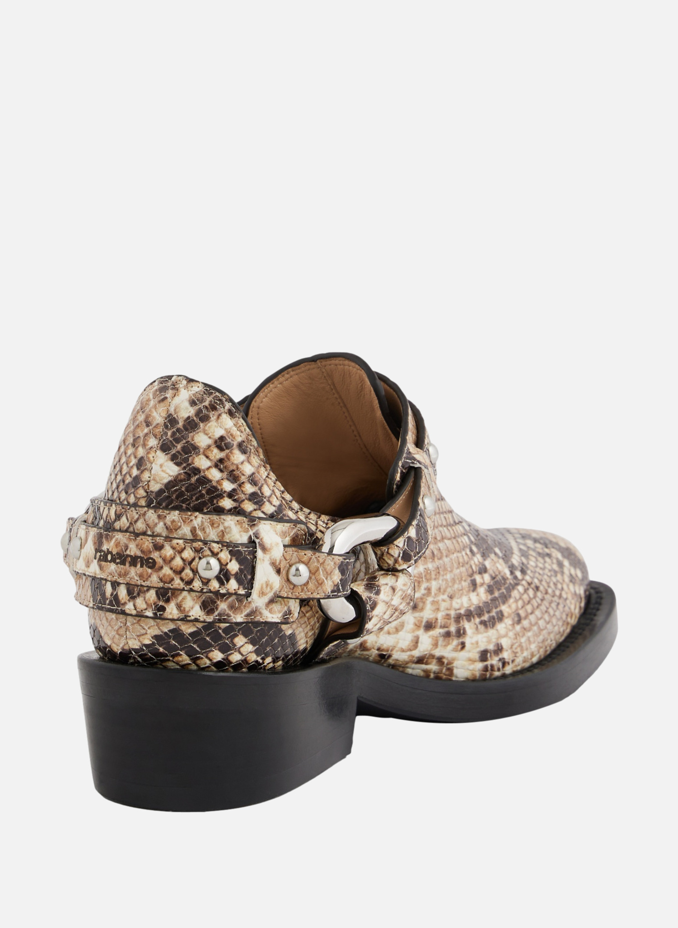 Bottines biker en cuir RABANNE Beige