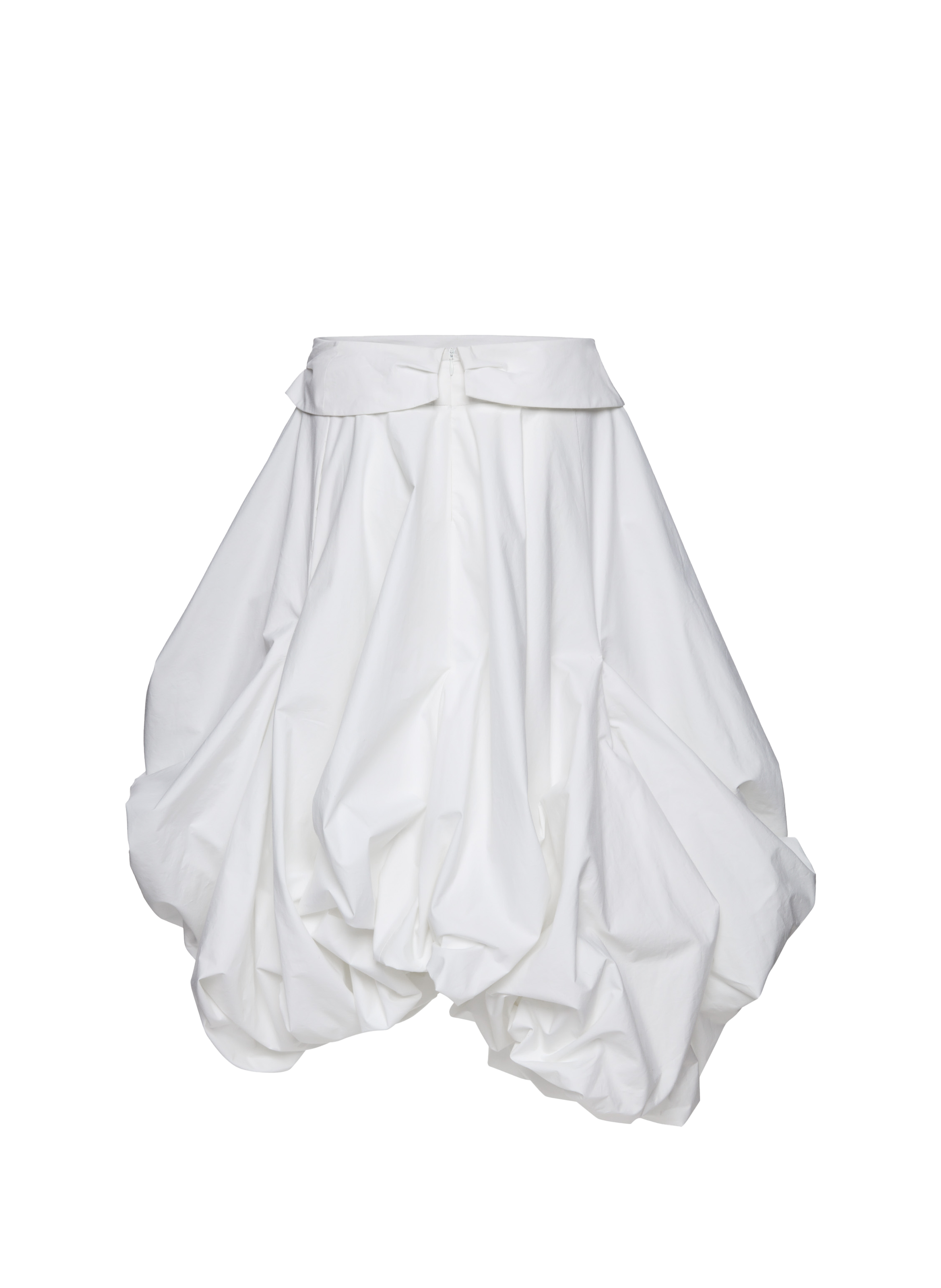 Draped skirt with sculptural volume in cotton MAGDA BUTRYM White