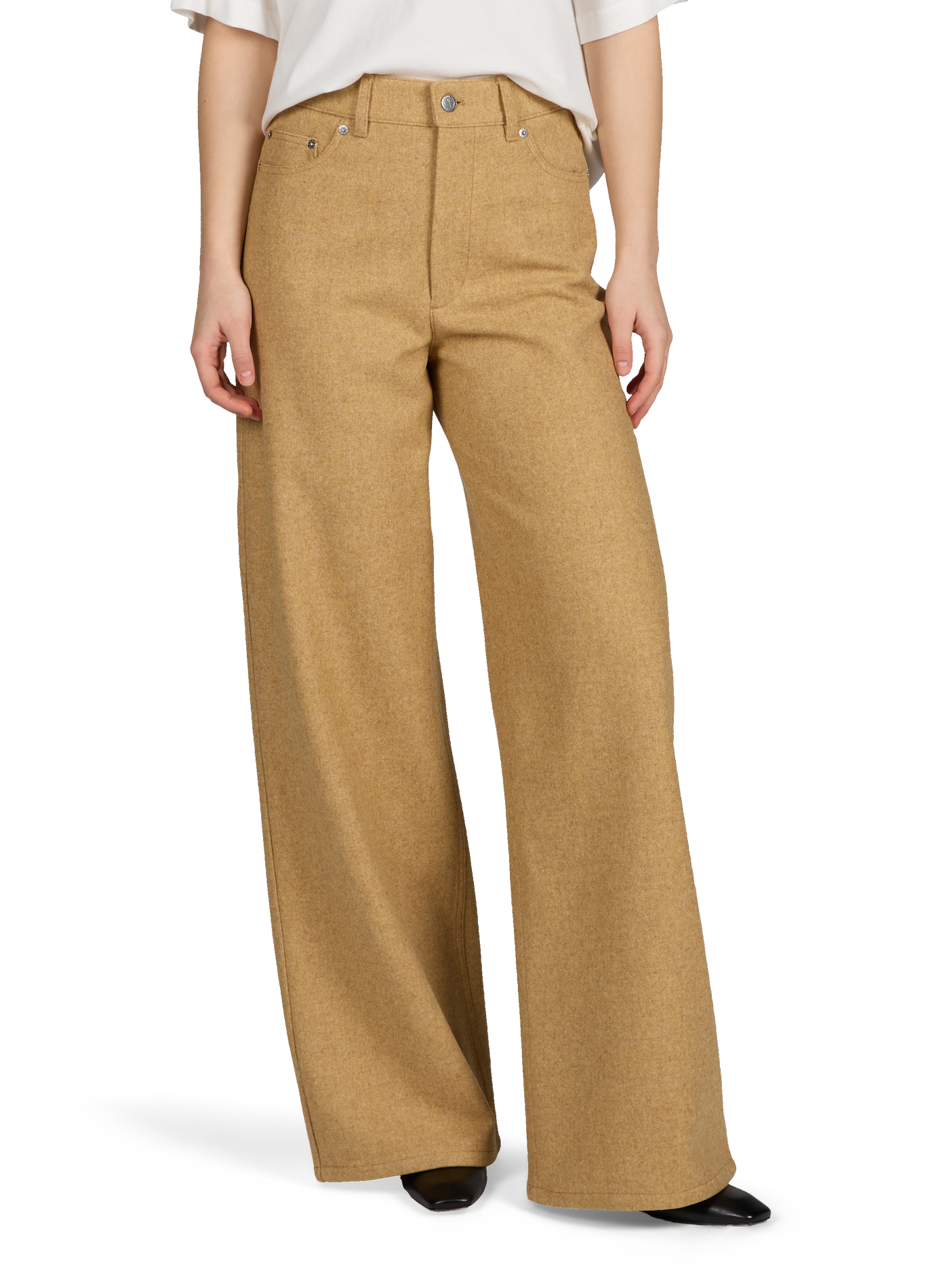 Pantalon droit en laine A.P.C. Beige