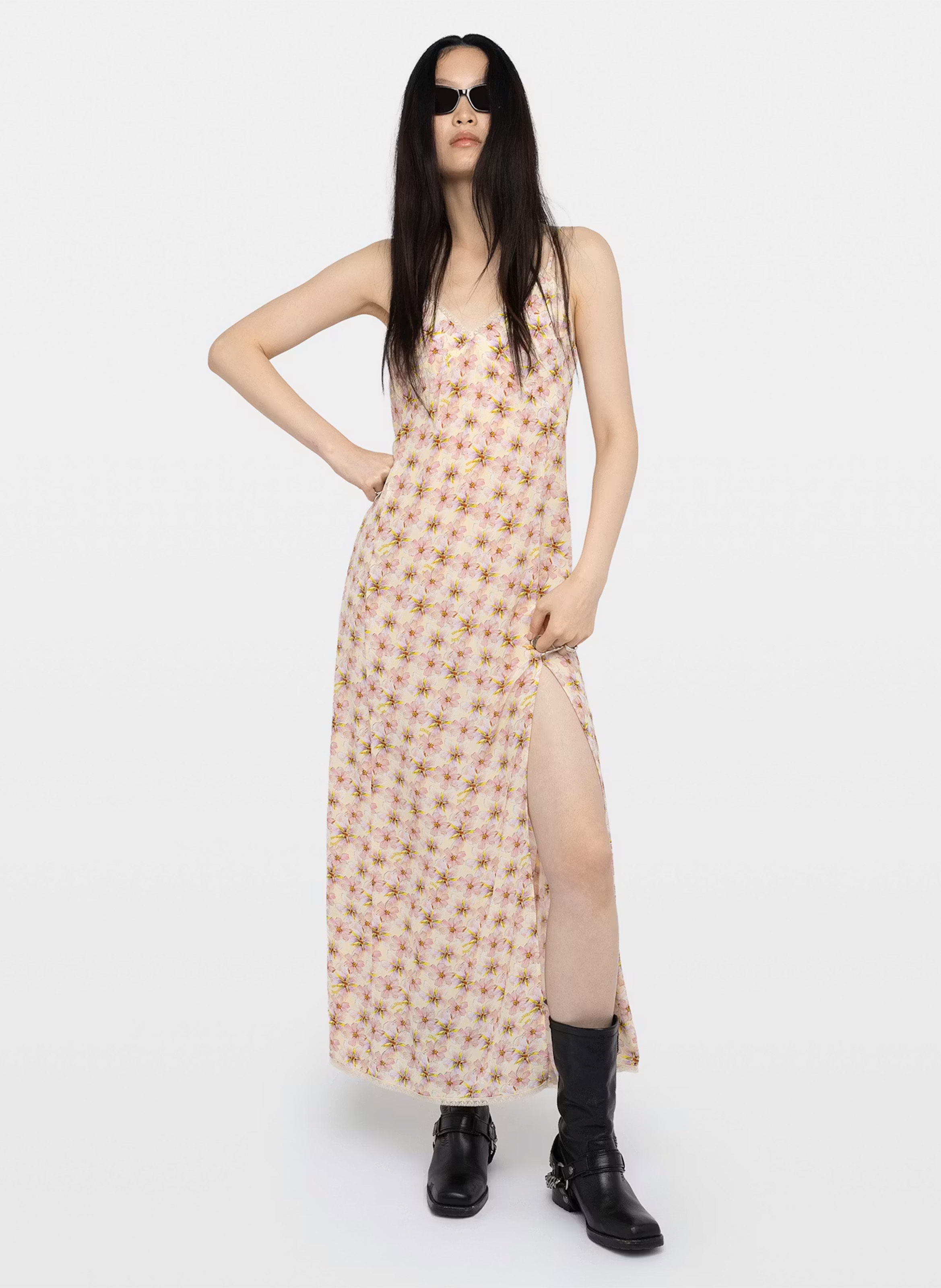 Robe longue à bretelles imprimée ramelil ZADIG&VOLTAIRE Jaune