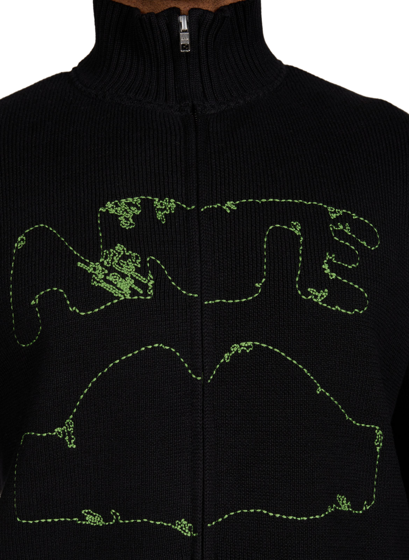 Pull zippé à col montant en coton Noir ARTE ANTWERP