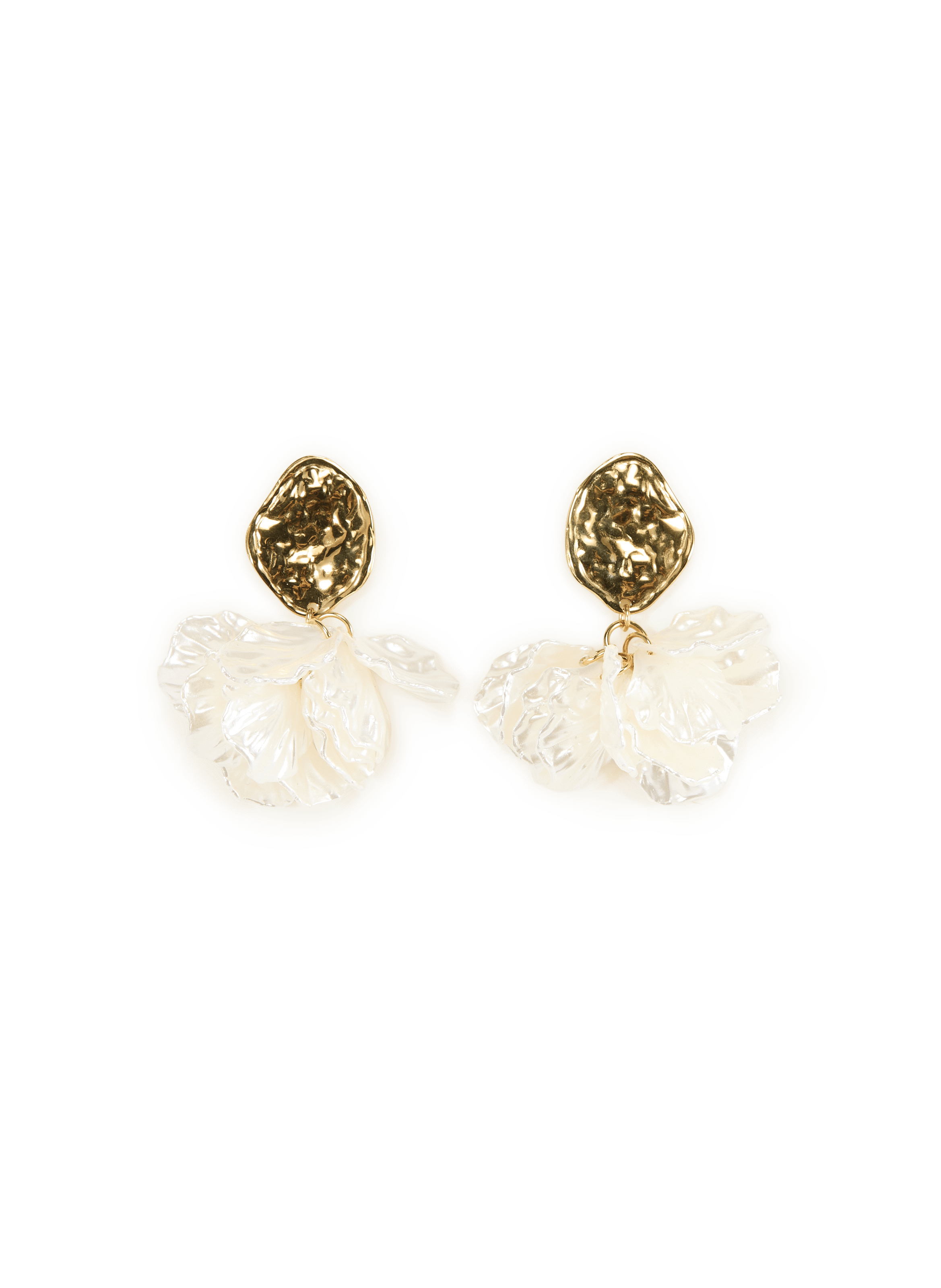 Boucles d'oreilles fleurs AU PRINTEMPS PARIS Blanc