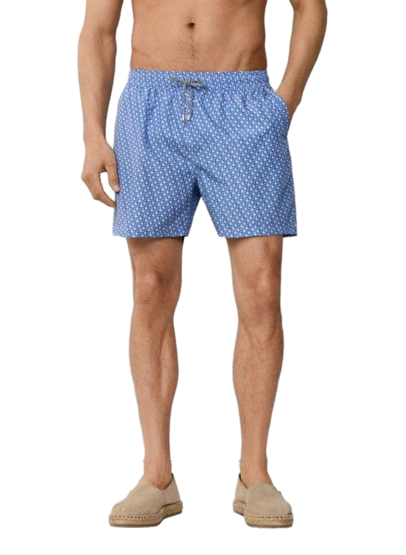 Geometric pattern swim shorts FACONNABLE Blue