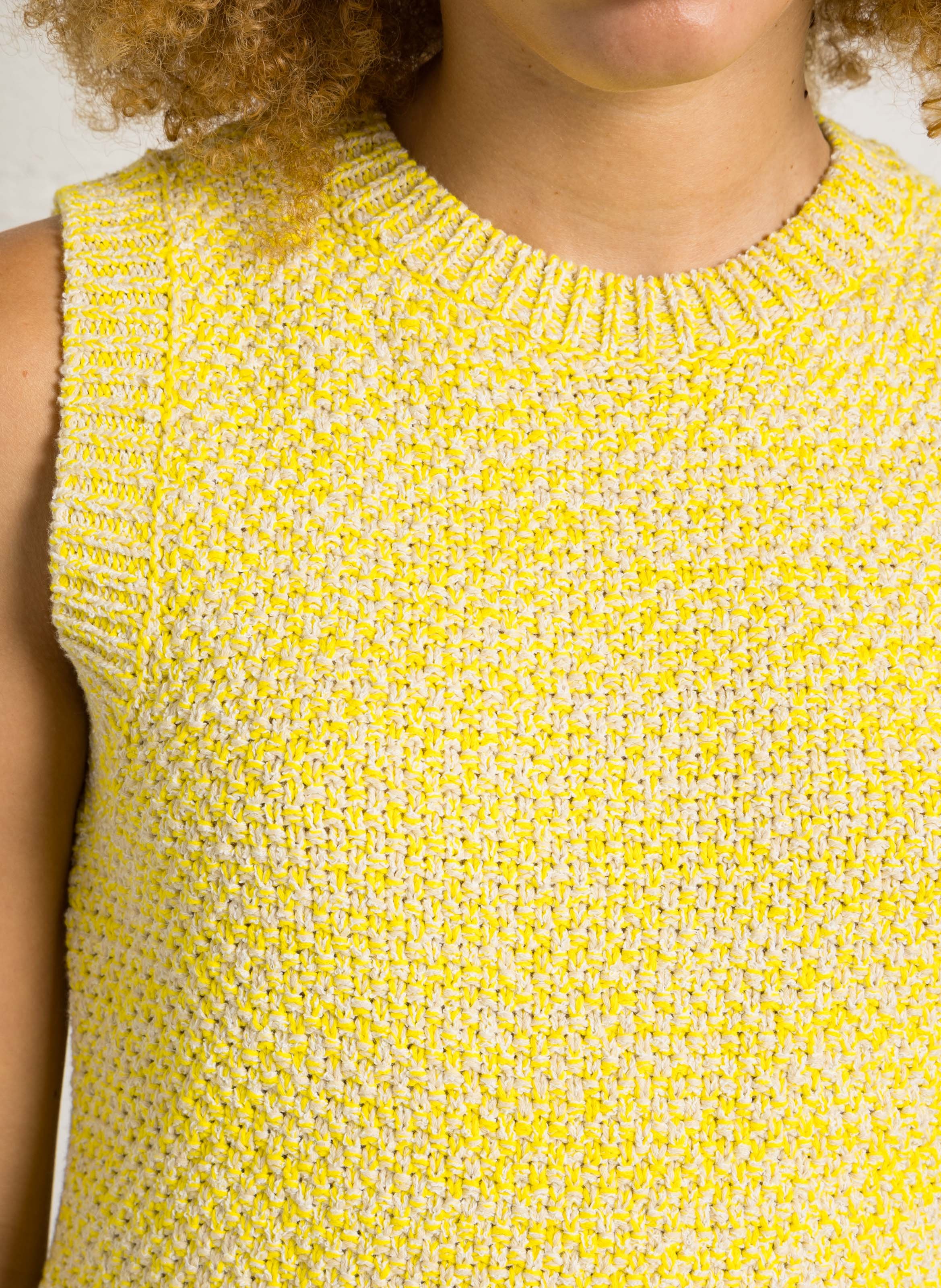 Pull sans manche droit persee MAISON 123 Beige