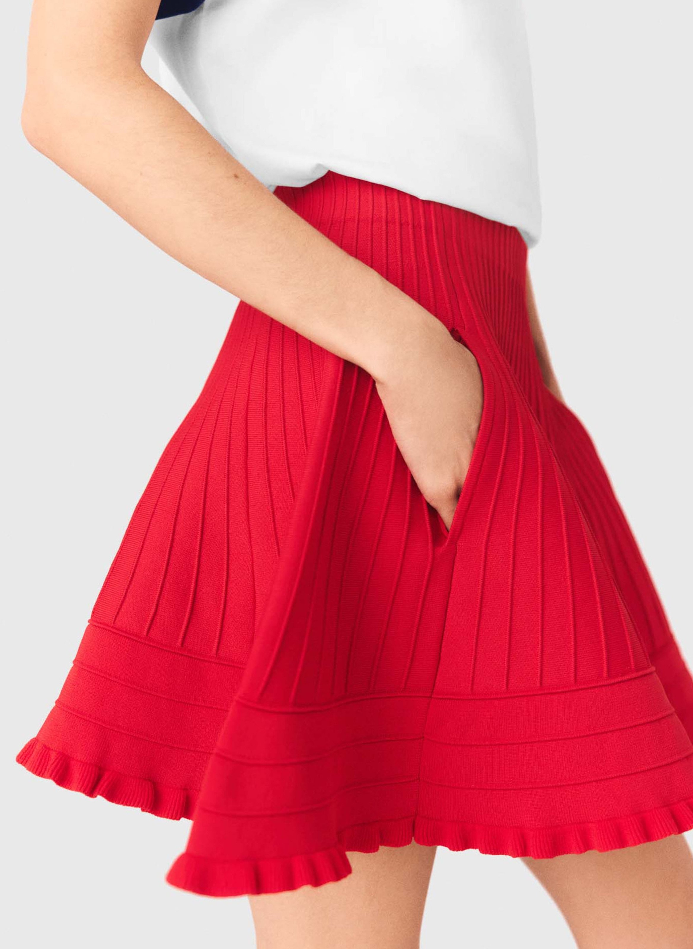 Jupe évasée courte MAJE Rouge